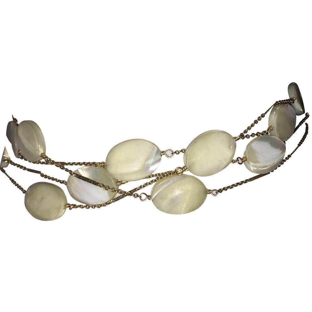 Designer Artisan Reconstructed Gold Filled Shell Flapper Necklace Size ONE SIZE - 2 Thumbnail