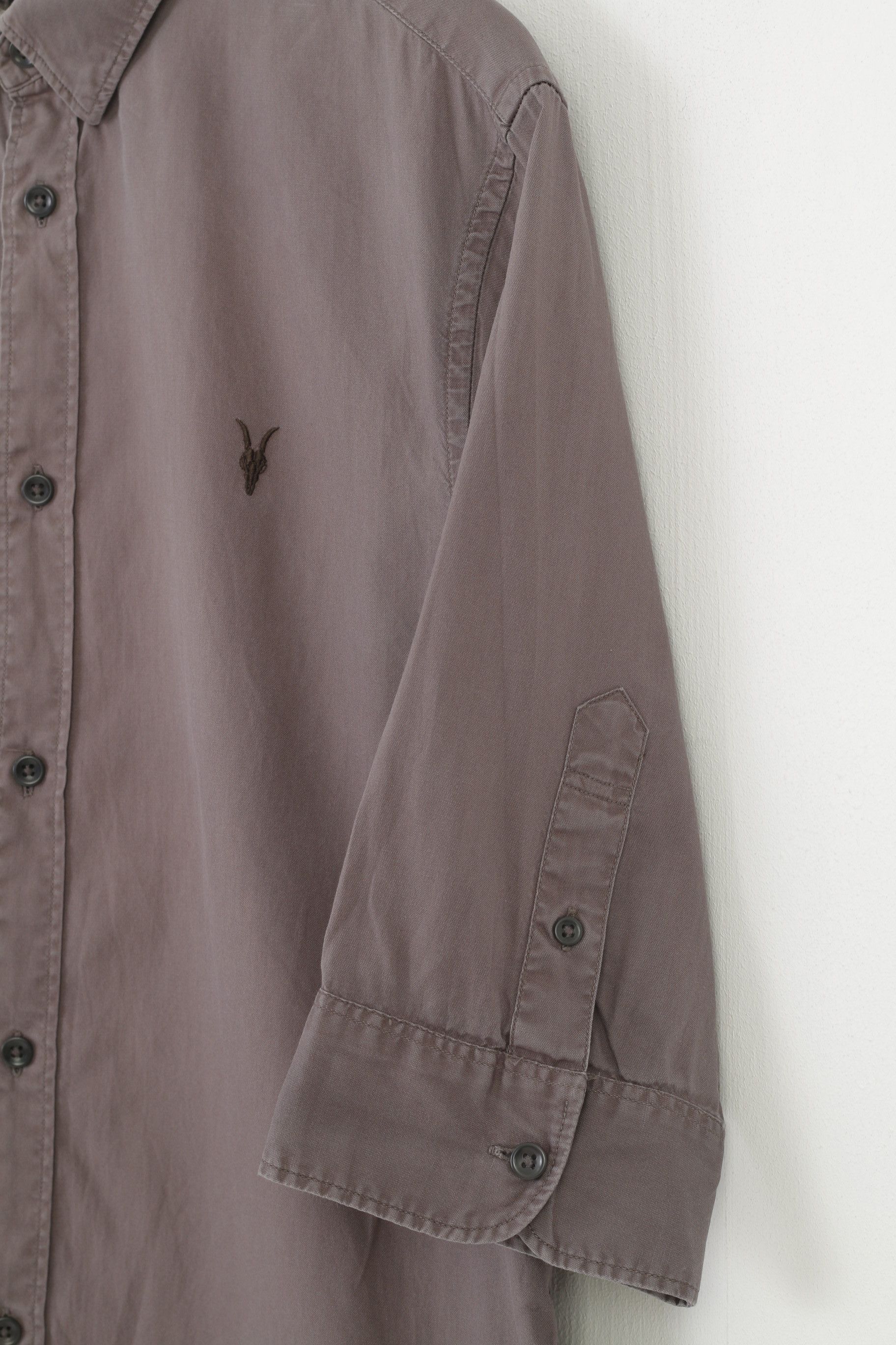 Allsaints Allsaints Men L Casual Shirt Collar Grey Medium Sleeve 10261 Size US L / EU 52-54 / 3 - 3 Thumbnail