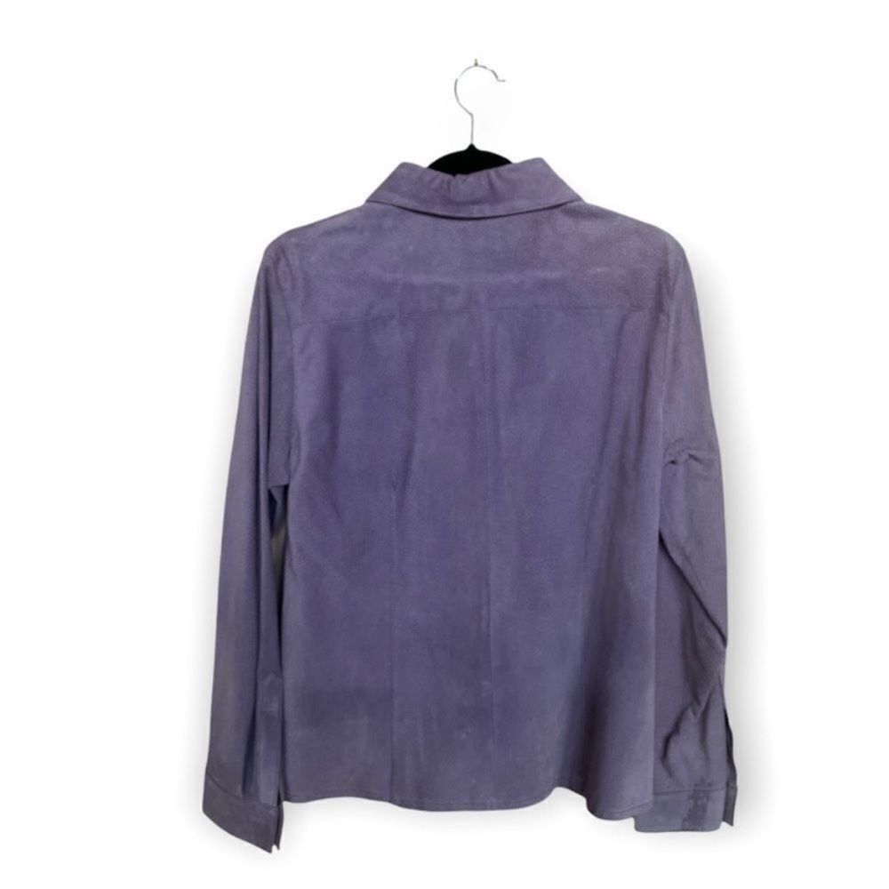 Other Bushwacker Purple Leather Button Down Blouse Women’s Size L Size L / US 10 / IT 46 - 2 Thumbnail