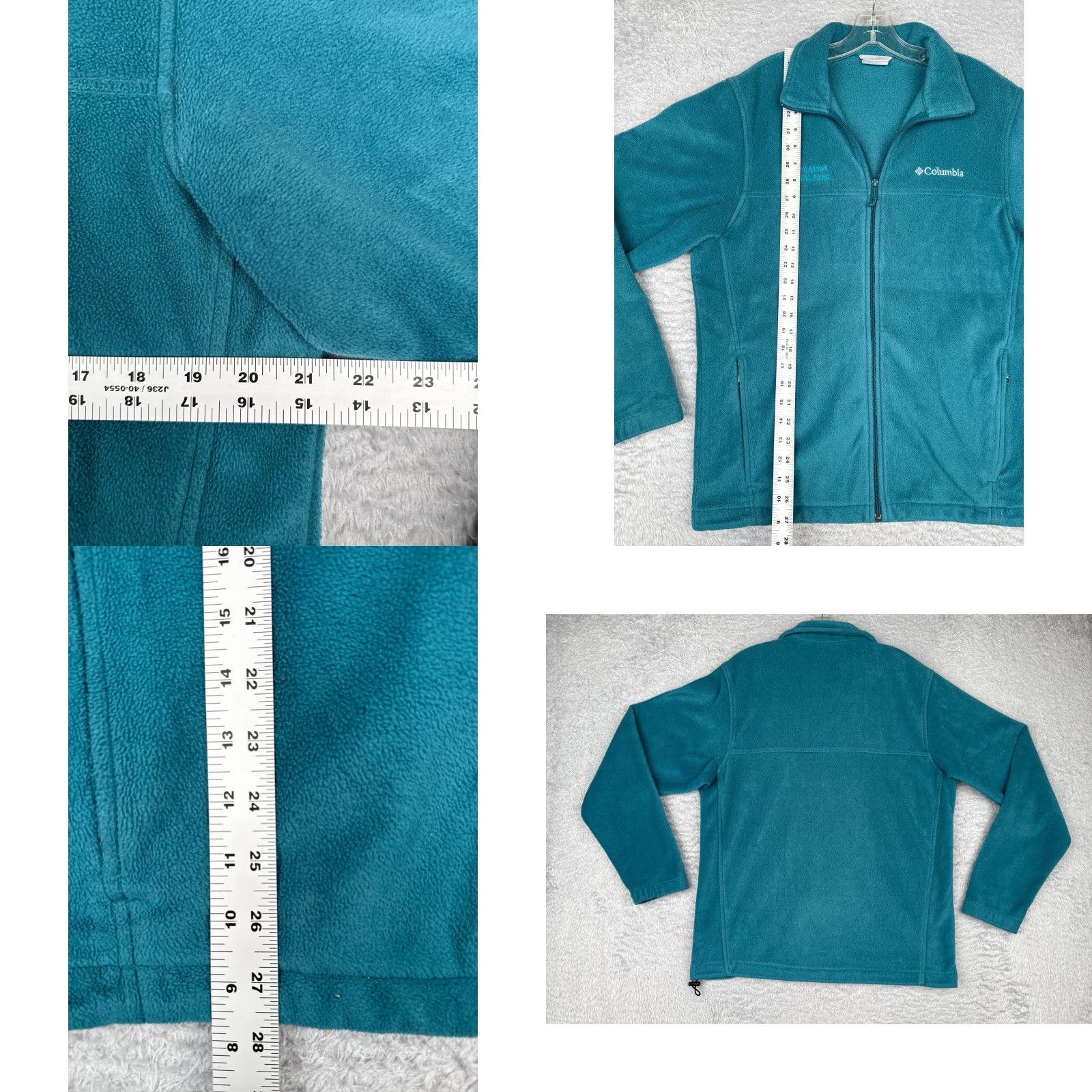 Vintage Columbia Jacket Mens Medium Blue Teal Grand Canyon Park NP Full Zip Poly Fleece Size US M / EU 48-50 / 2 - 8 Thumbnail