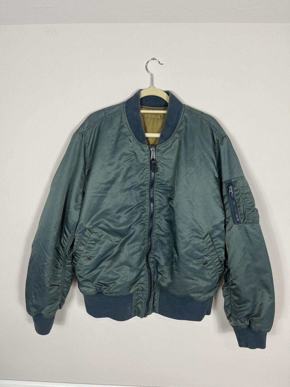 Image of Alpha Industries Bomber Jacket in Blue, Men's (Size XL)