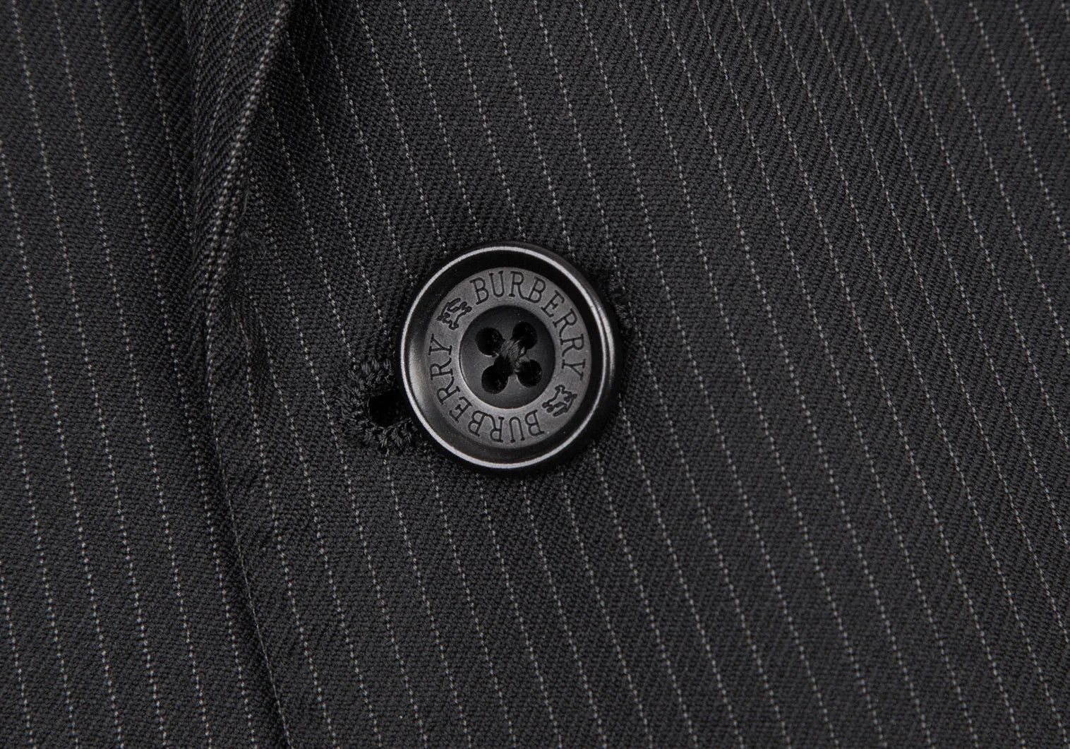 Burberry Wool Pinstripe Tailored Jacket in Black, Size 42L Size US XS / EU 42 / 0 - 6 Thumbnail