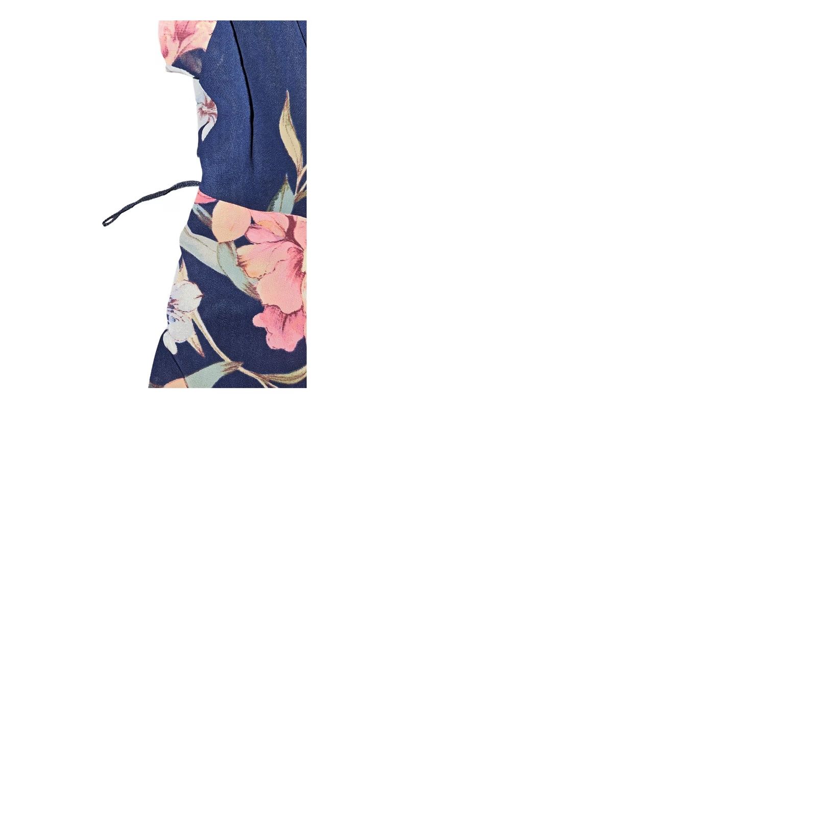 Vintage Eliza J Dress Women's 6 Maxi Hi-Low Floral V-Neck Zip Blue Size M / US 6-8 / IT 42-44 - 9 Thumbnail