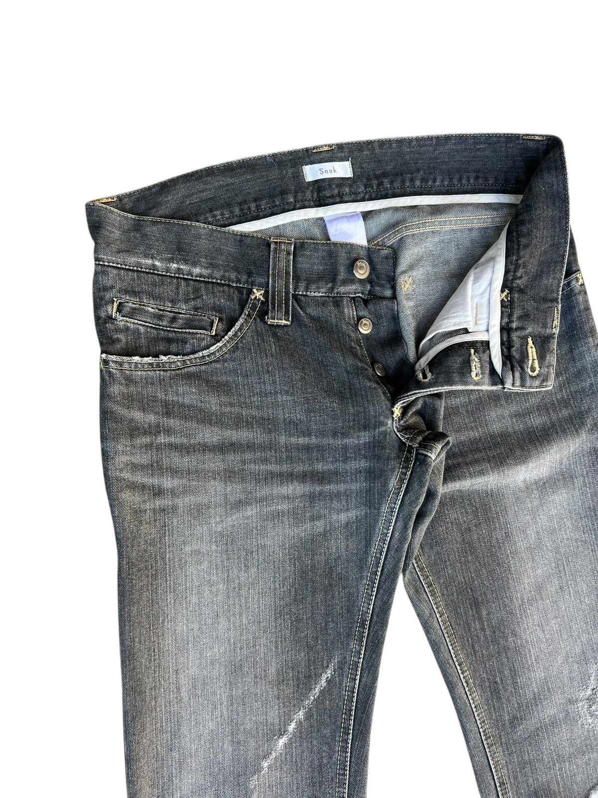 Vintage Souk Japan Ripped Distressed Denim Flare Jeans Size US 32 / EU 48 - 8 Thumbnail