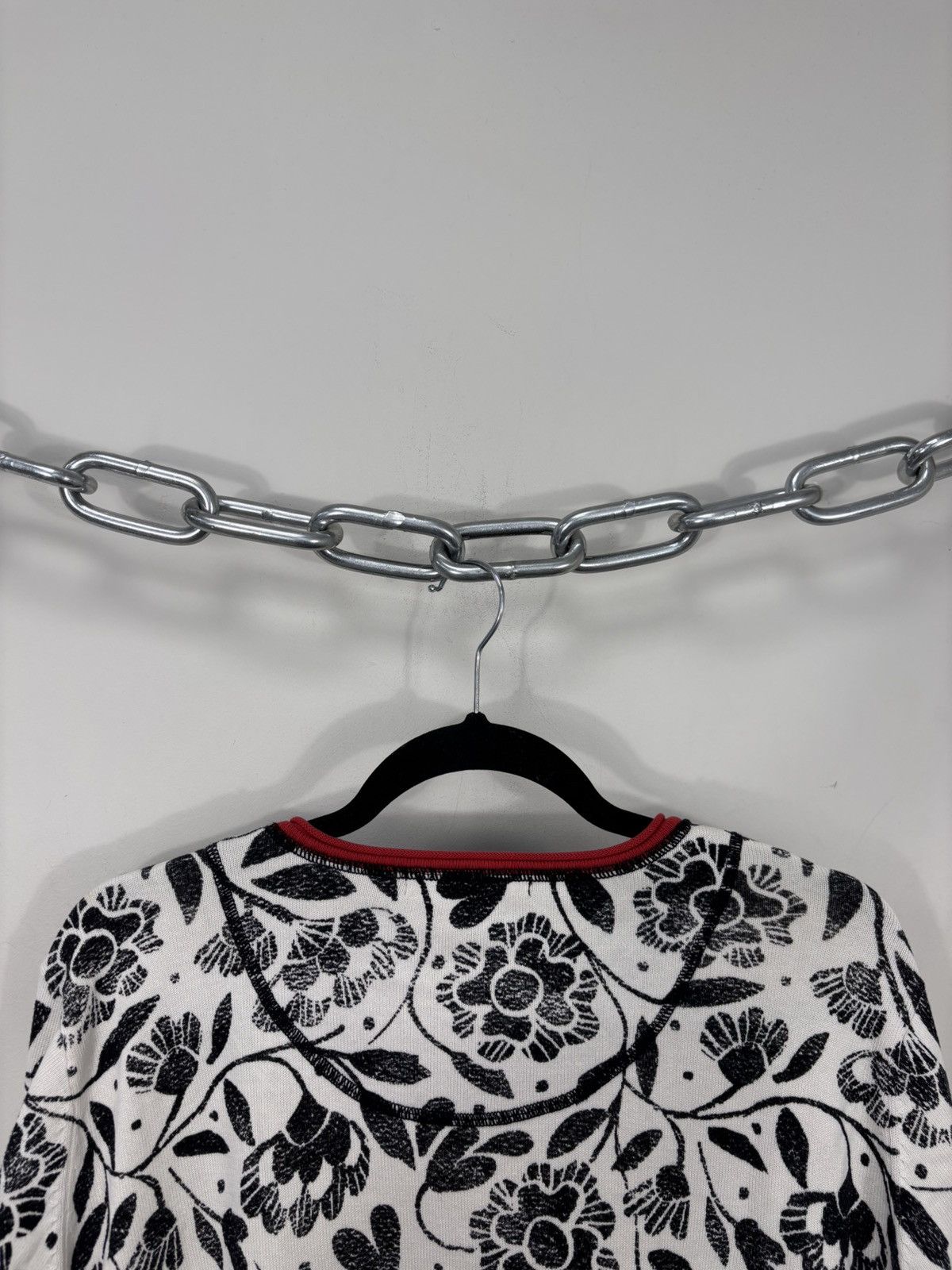 Gudrun Sjoden Gudrun Sjoden Women’s White/Black Floral Cotton Sweater Top Size L / US 10 / IT 46 - 15 Thumbnail