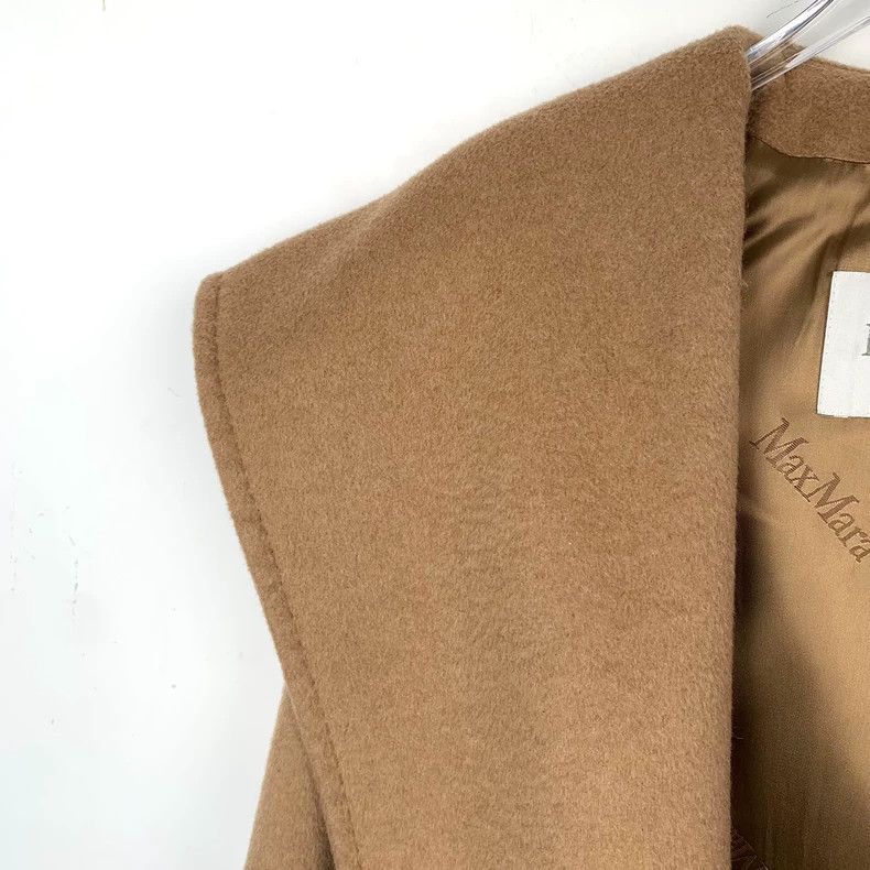 Max Mara Max Mara Brown Camel Hair Hooded Belted Bathrobe Coat Size XXS / US 00 / IT 34 - 3 Thumbnail