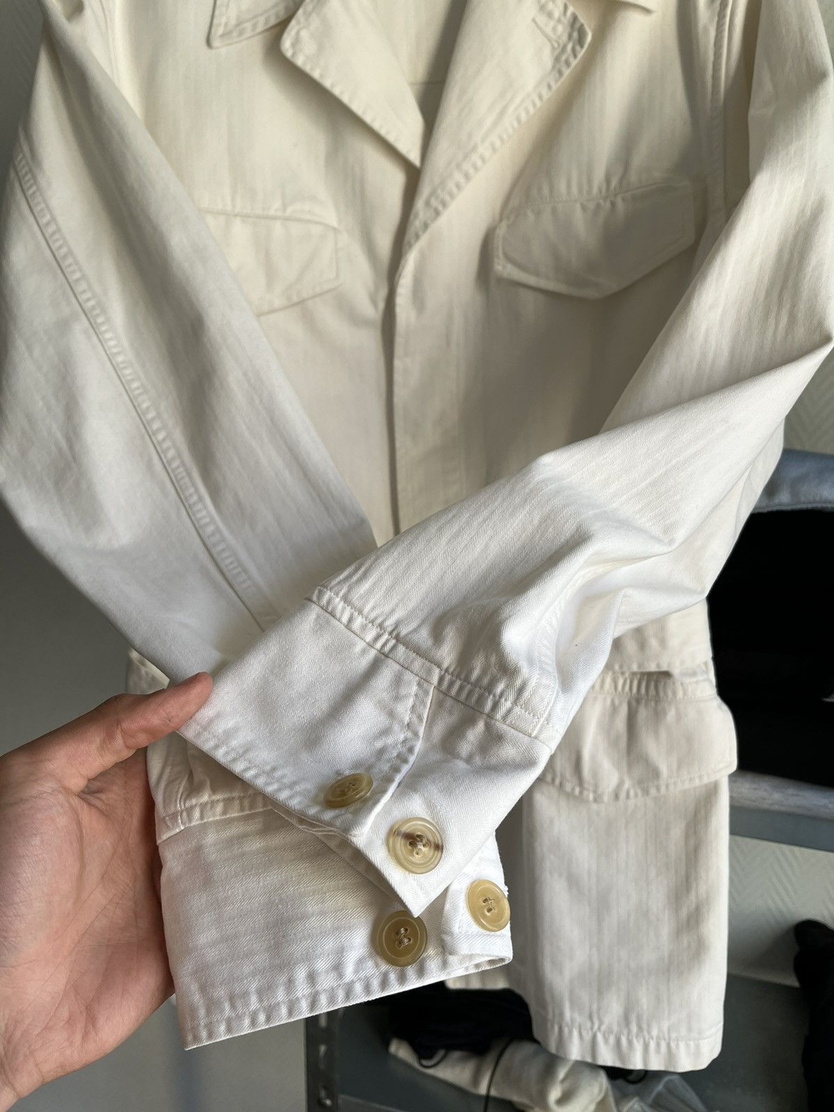 Maison Margiela SS2003 Herring Bone Saharian Jacket Size US XL / EU 56 / 4 - 4 Thumbnail