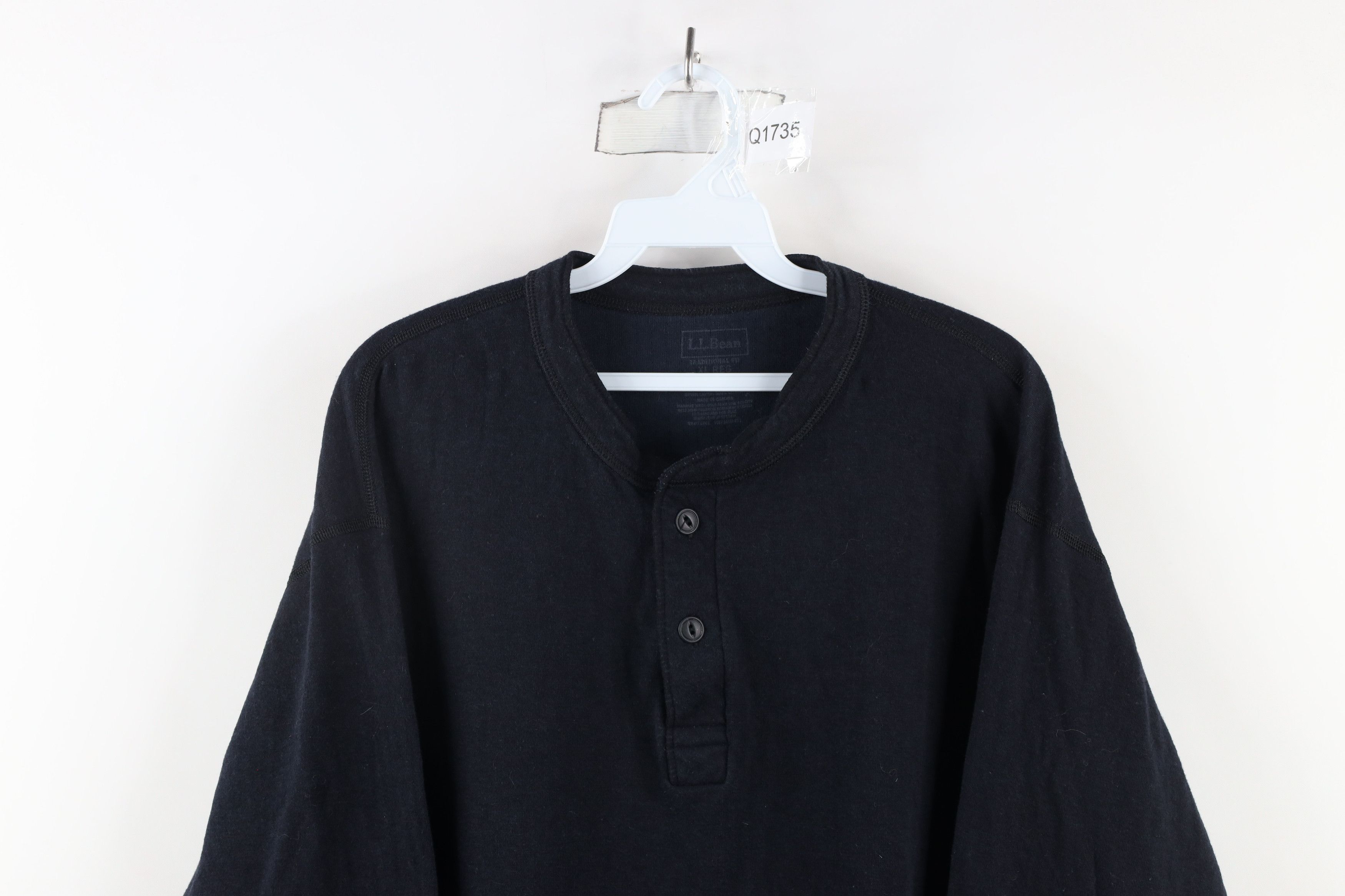 L.L. Bean × Vintage Vintage LL Bean Driver Wool Blend Henley T-Shirt Black Size US XL / EU 56 / 4 - 2 Thumbnail