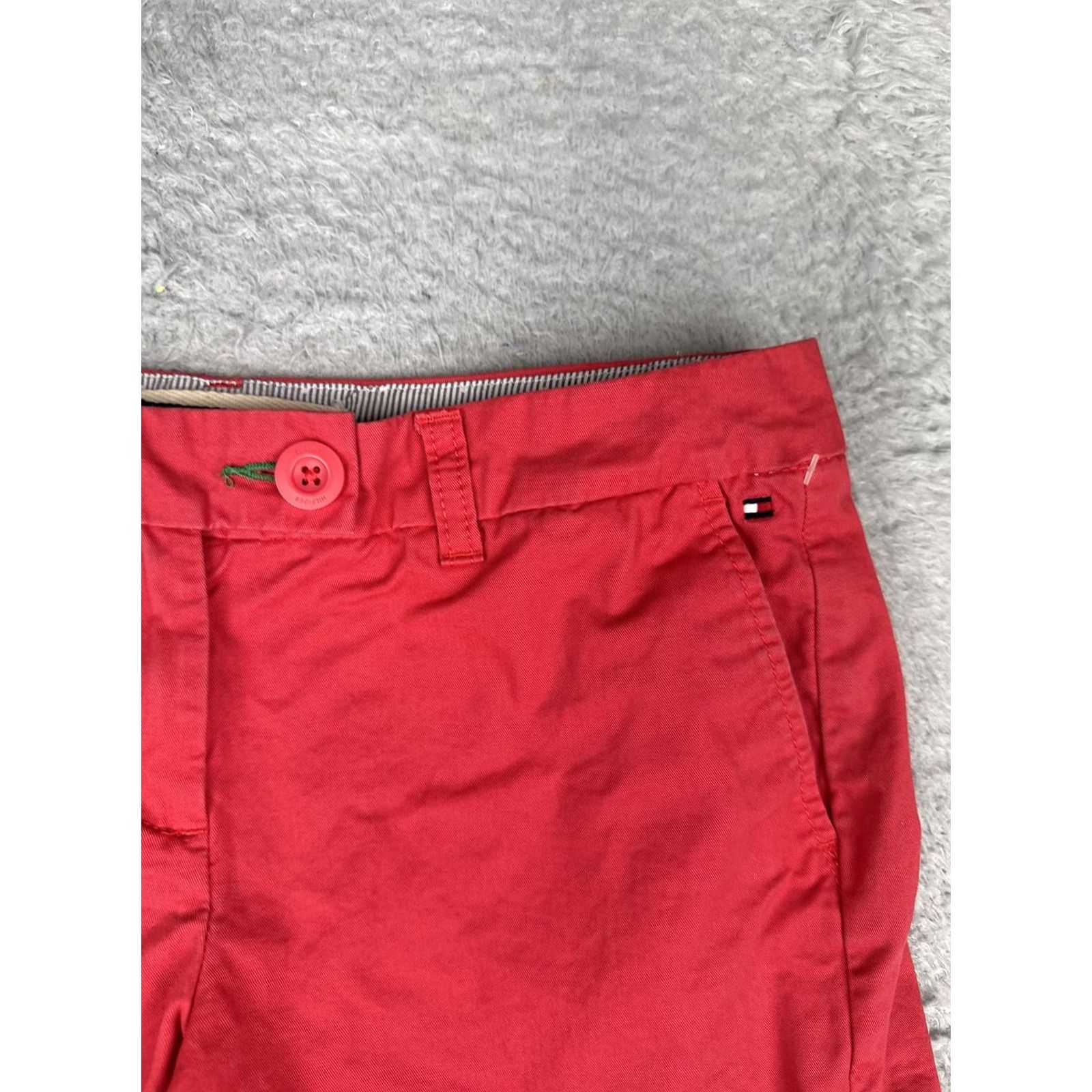 Tommy Hilfiger Tommy Hilfiger Shorts Womens 4 Red Chino Twill Flat Front Casual Summer 27in Waist 4in Inseam Mens? Womens Size 27" / US 4 / IT 40 - 5 Thumbnail