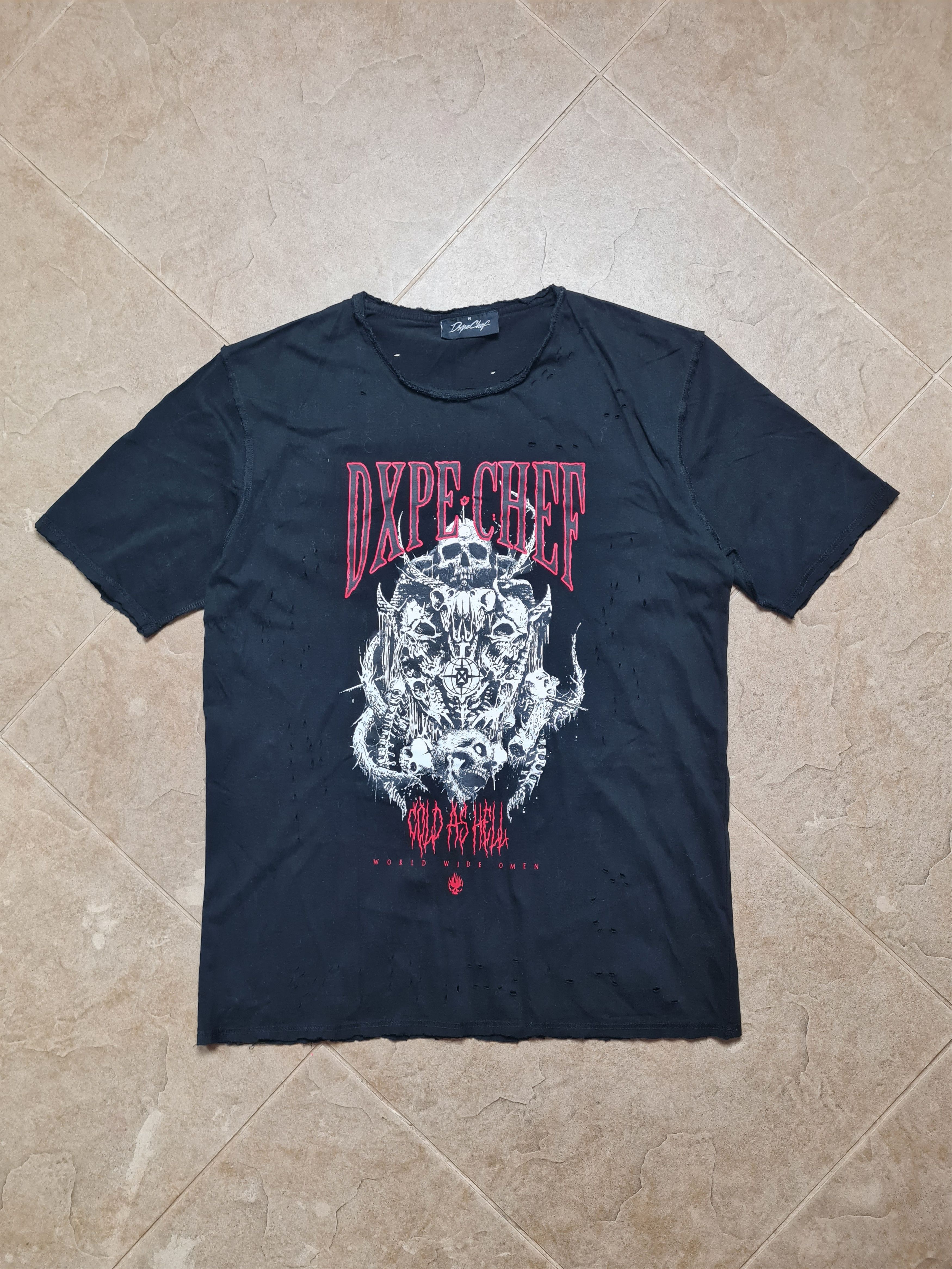 Dxpe Chef Dxpe Chef Distressed Tee Heavy Metal Skull Grunge Punk Goth Size US M / EU 48-50 / 2 - 2 Thumbnail