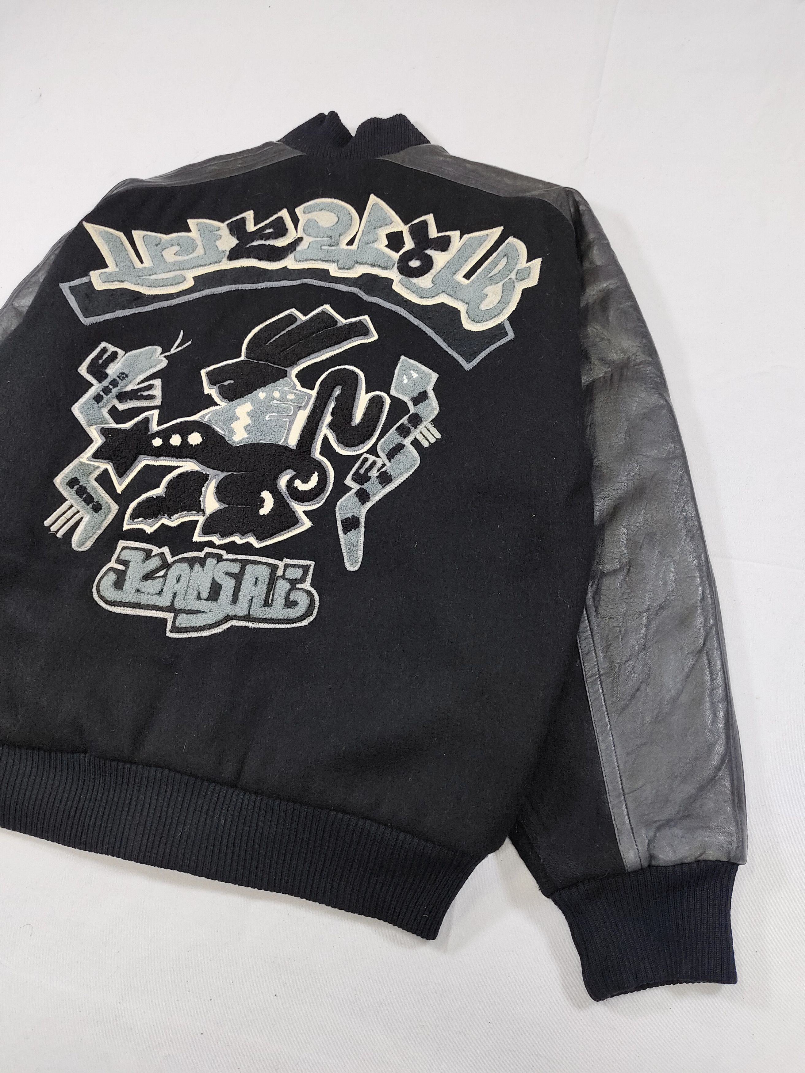 Kansai Yamamoto ARCHIVE📕80s Kansai O2 Artifact Art Wool Leather Varsity Size US M / EU 48-50 / 2 - 2 Thumbnail