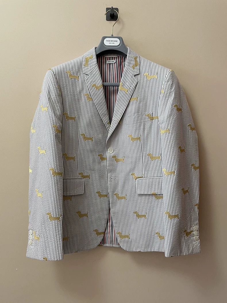Thom Browne Thom BrowneGolden dog embroidered bubble gauze suit 2503-N Size US M / EU 48-50 / 2 - 2 Thumbnail