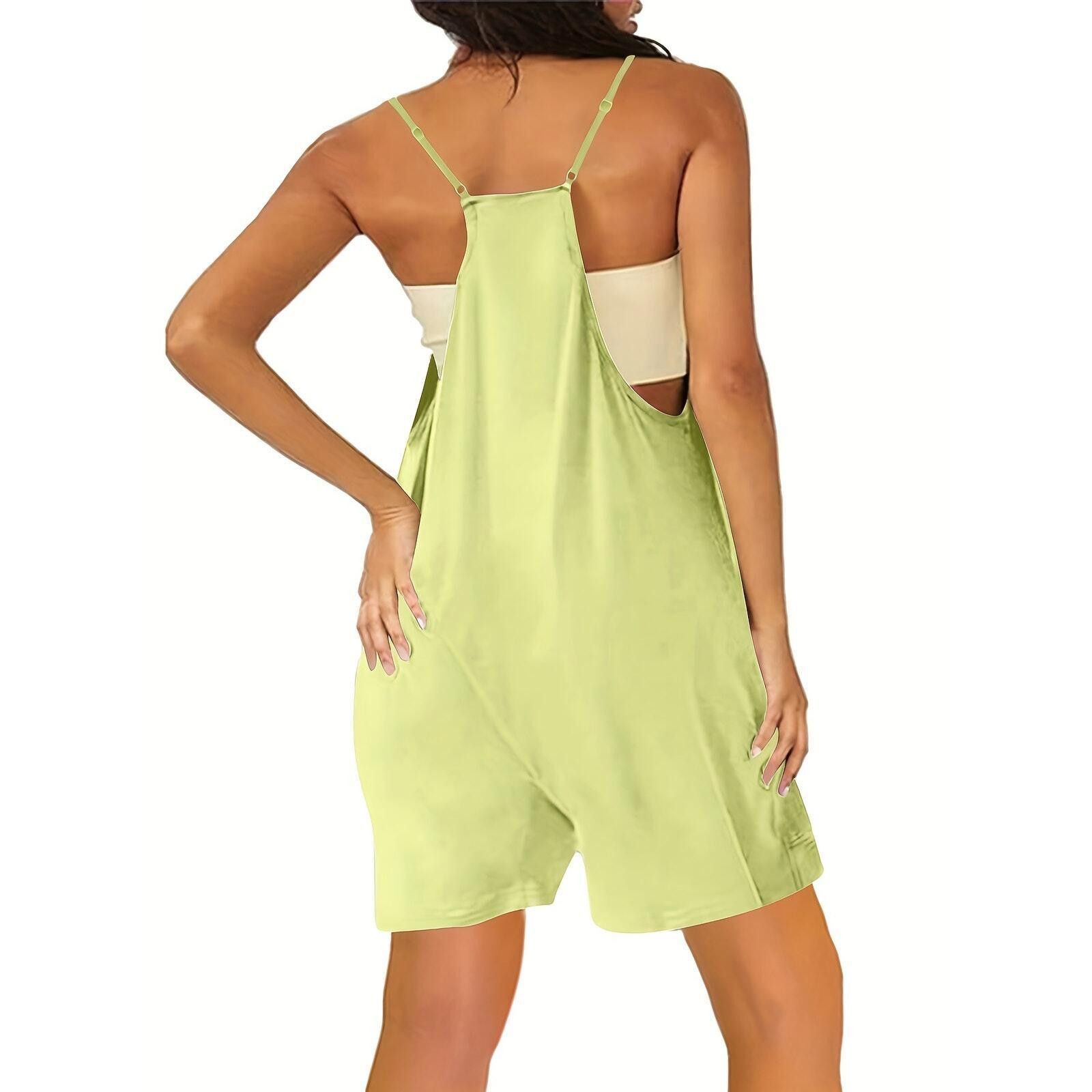 Designer Lemon Lime Stylish Casual V-Neck Romper Size Large Size 36" / US 14 / IT 50 - 2 Thumbnail