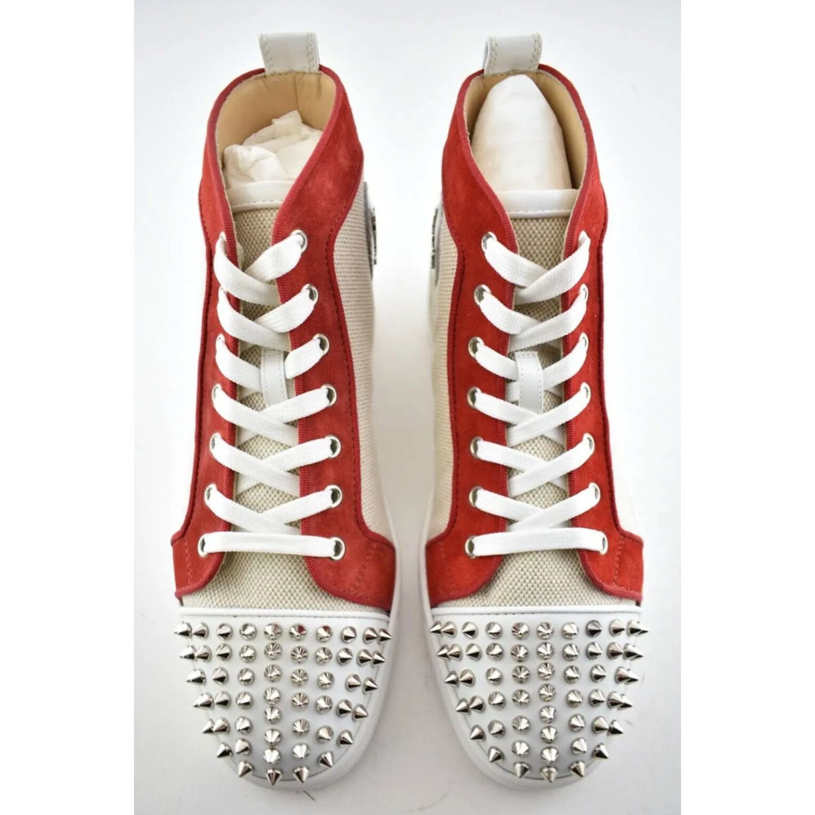 Christian Louboutin Christian Louboutin Mens Lou Spikes Orlato Flat Beige Size US 7.5 / EU 40-41 - 6 Thumbnail