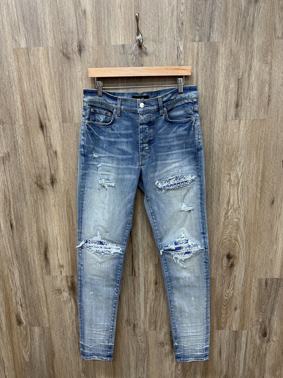 Amiri Amiri MX1 Blue Bandana Jeans Size US 34 / EU 50 - 1 Thumbnail