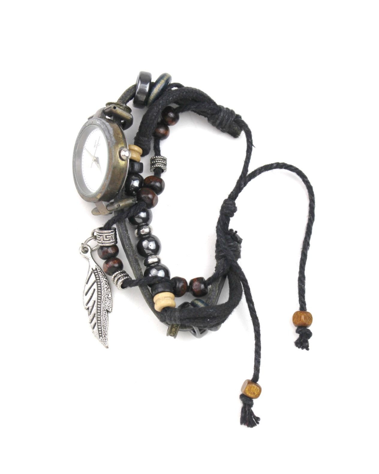 Hysteric Glamour 2000S HIPPIE CHIC BOHO BRACELET WATCH FEATHER & BEADED WRAP Size ONE SIZE - 1 Thumbnail