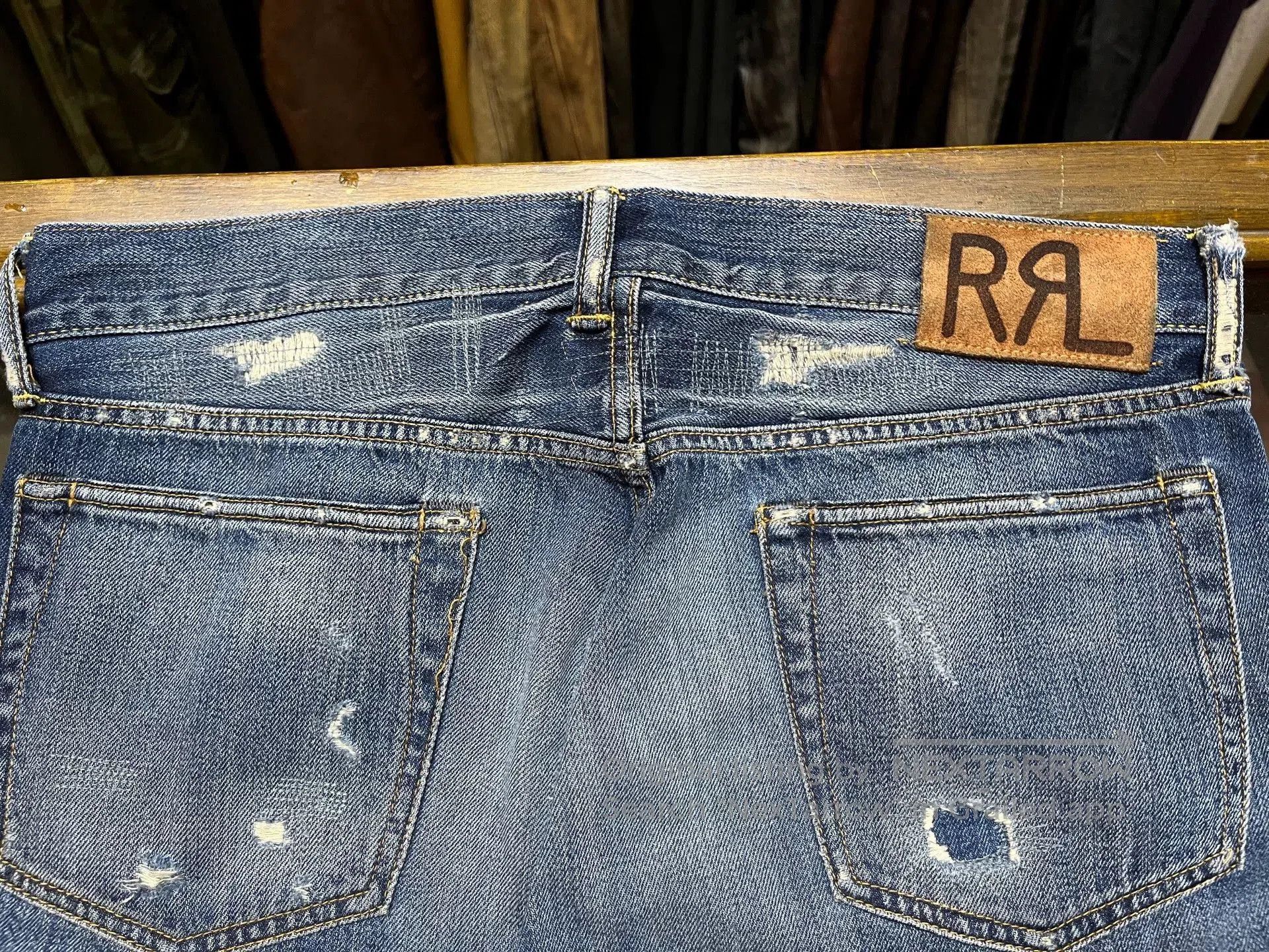 RRL Ralph Lauren distressed low-rise denim jeans by RRL. Size US 32 / EU 48 - 6 Thumbnail