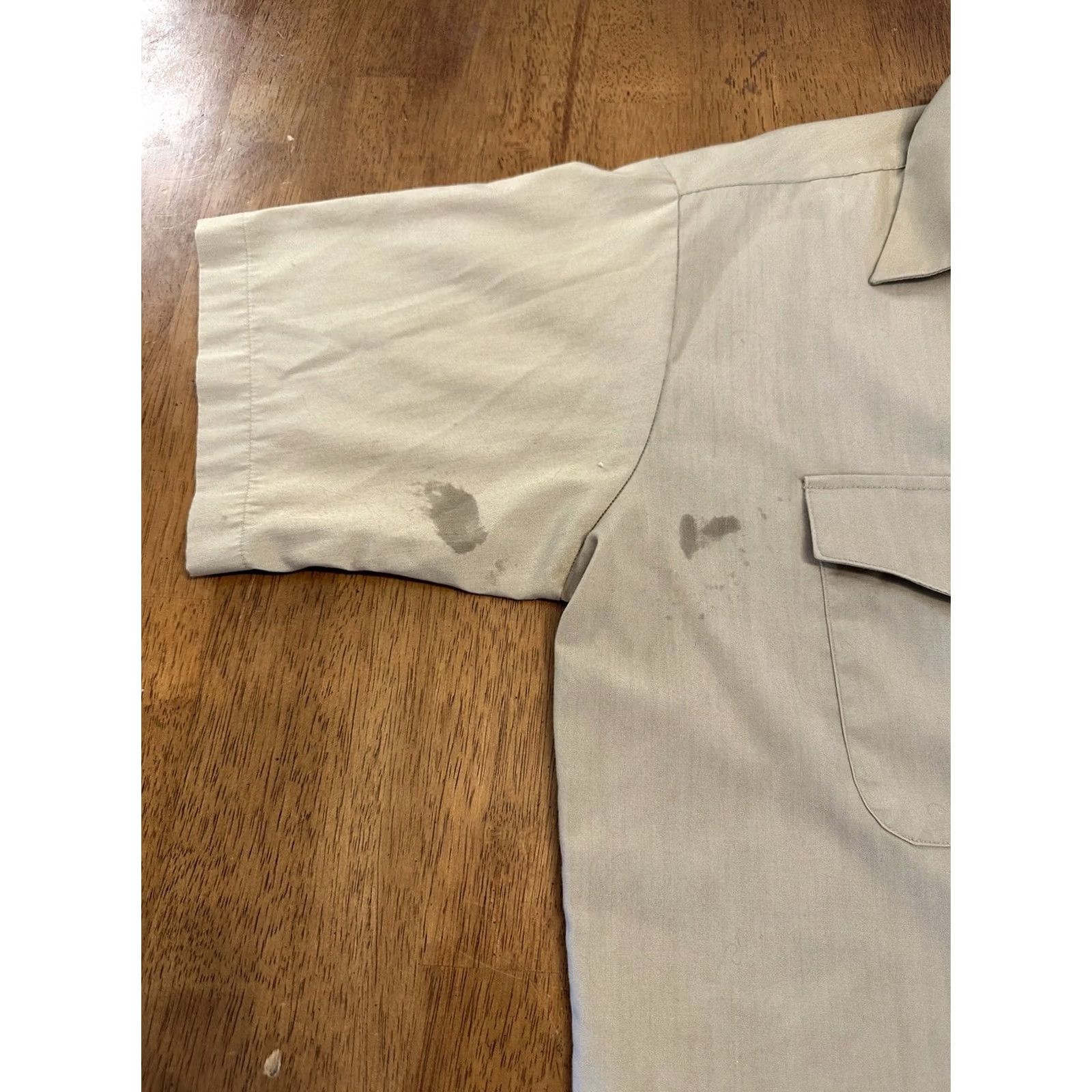 Vintage VINTAGE Creighton Permanent No Press Button Up Shirt Large 70s Shirt, Beige, 60s 70s, Men, L Size US L / EU 52-54 / 3 - 5 Thumbnail