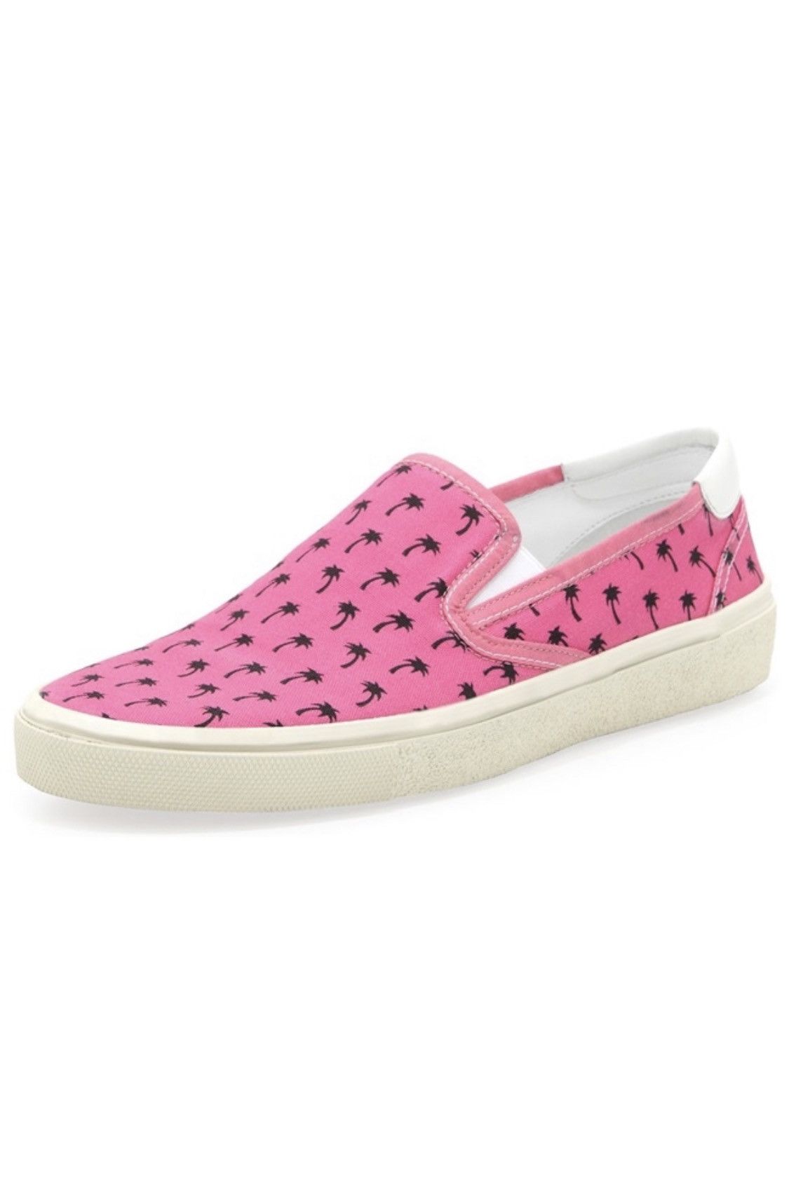 image of Saint Laurent Paris Saint Laurent Ss16 Pink Palm Tree Slip-Ons Shoes, Men's (Size 7)