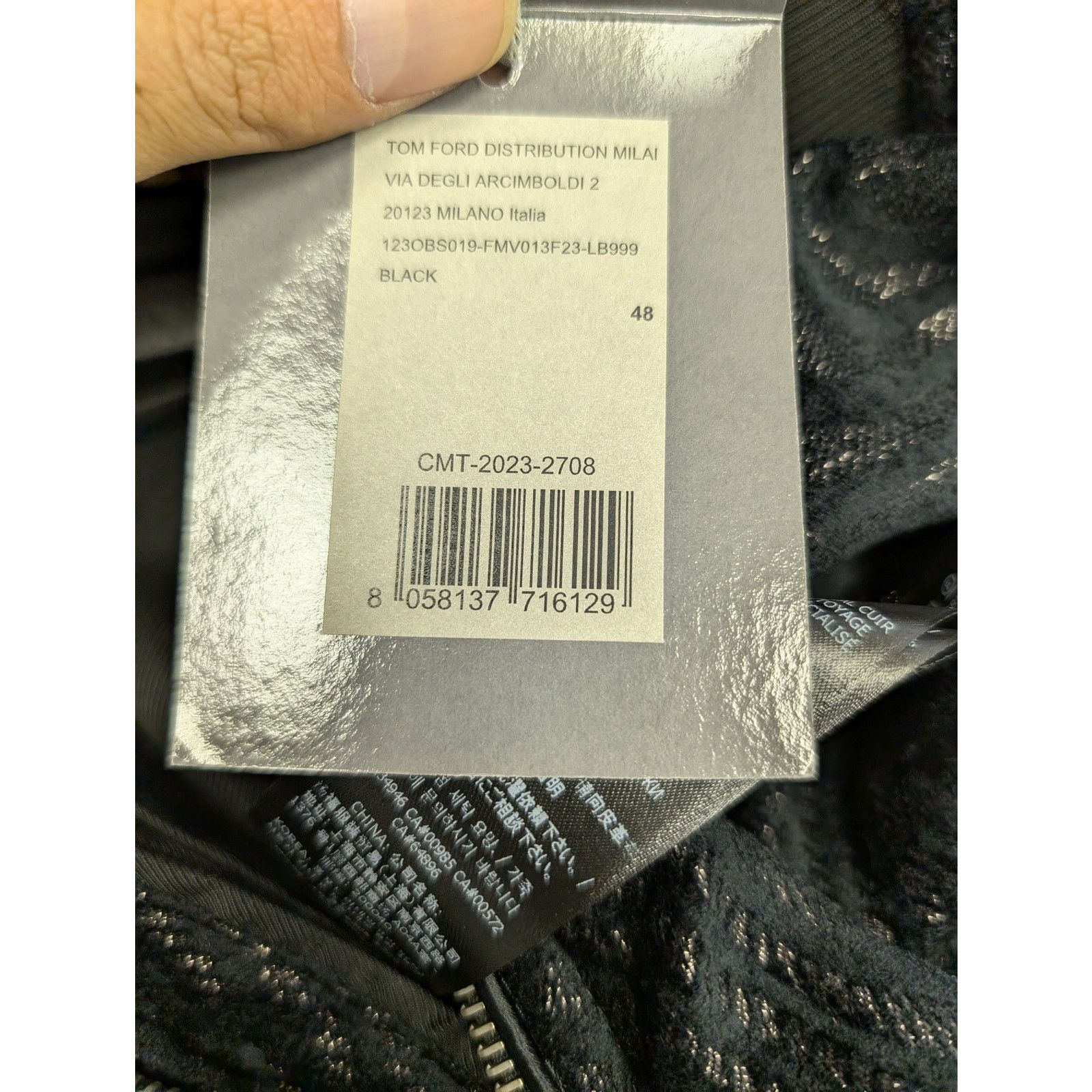 Tom Ford o1rshd1 Wave Jacquard Bomber Jacket in black 48 Size US M / EU 48-50 / 2 - 20 Thumbnail