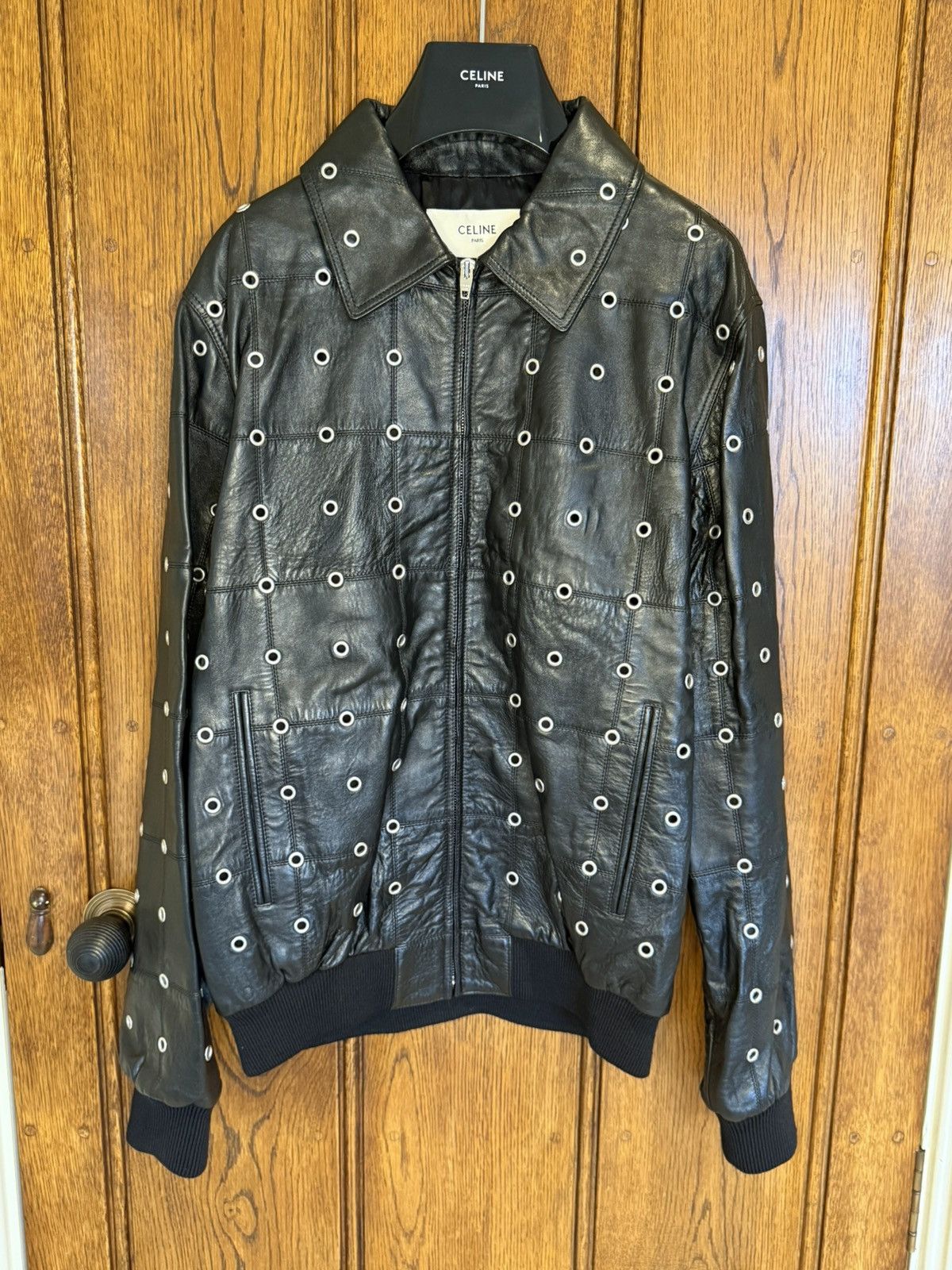 Celine $7k 🤑 FW22 Celine studded eyelet patchwork blouson jacket Size US M / EU 48-50 / 2 - 4 Thumbnail