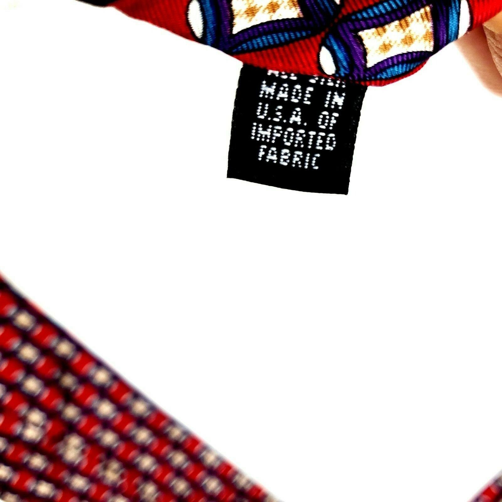 Christian Dior Monsieur Christian Dior Monsieur Silk Tie Print Short Wide Red Geomet Size ONE SIZE - 4 Thumbnail