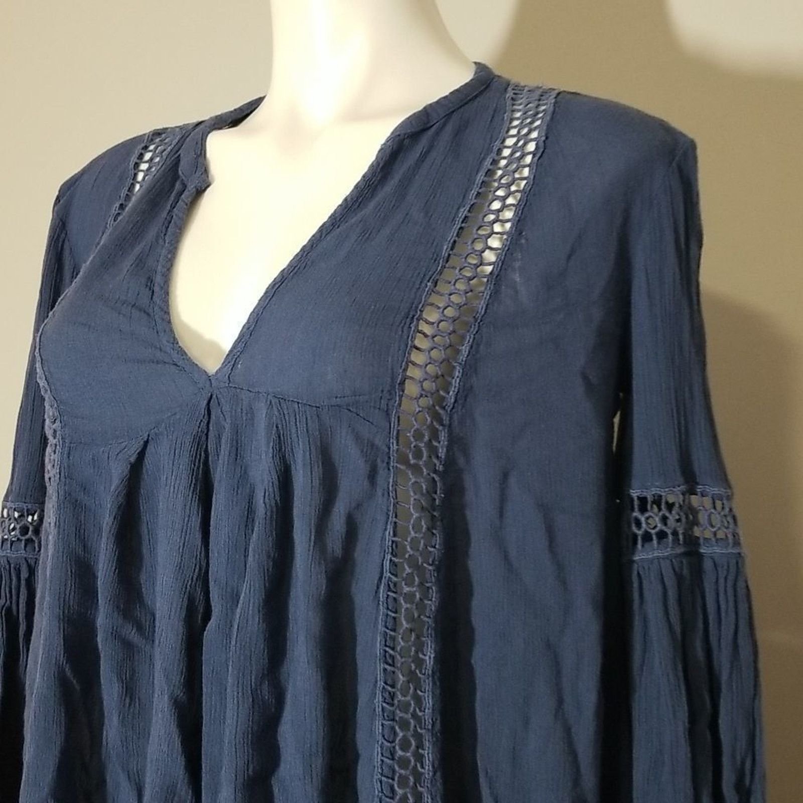 Free People Free People Just the Two of Us Boho Long Sleeve Flowy Tunic Size S / US 4 / IT 40 - 3 Thumbnail