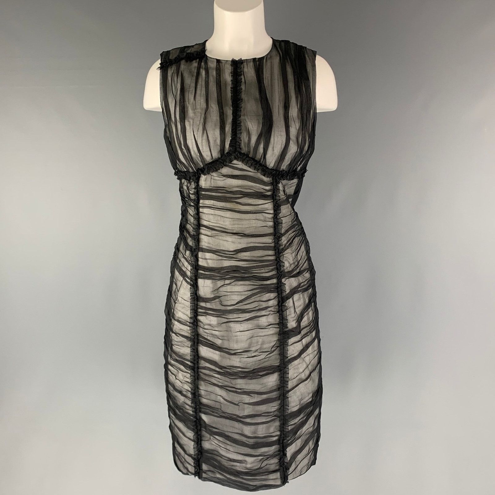 Dolce & Gabbana D&G by DOLCE & GABBANA Size 8 Black Nylon Ruched Shift Dress Size M / US 6-8 / IT 42-44 - 1 Thumbnail