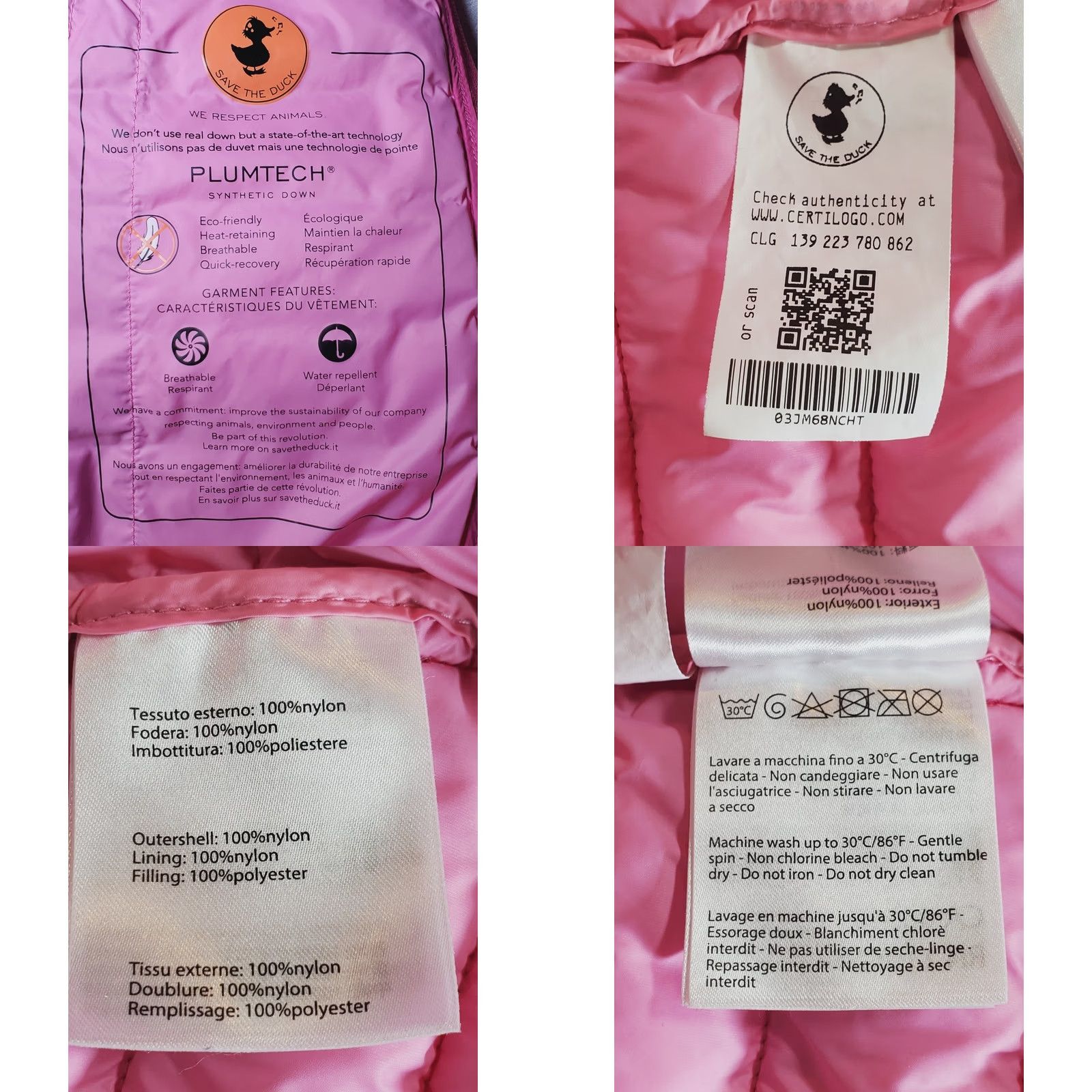 Save The Duck Save The Duck Daisy Hooded Puffer Ultra Light Jacket Rosa Pink Women's XL Hoodie Jacket Pink Size XL / US 12-14 / IT 48-50 - 8 Thumbnail