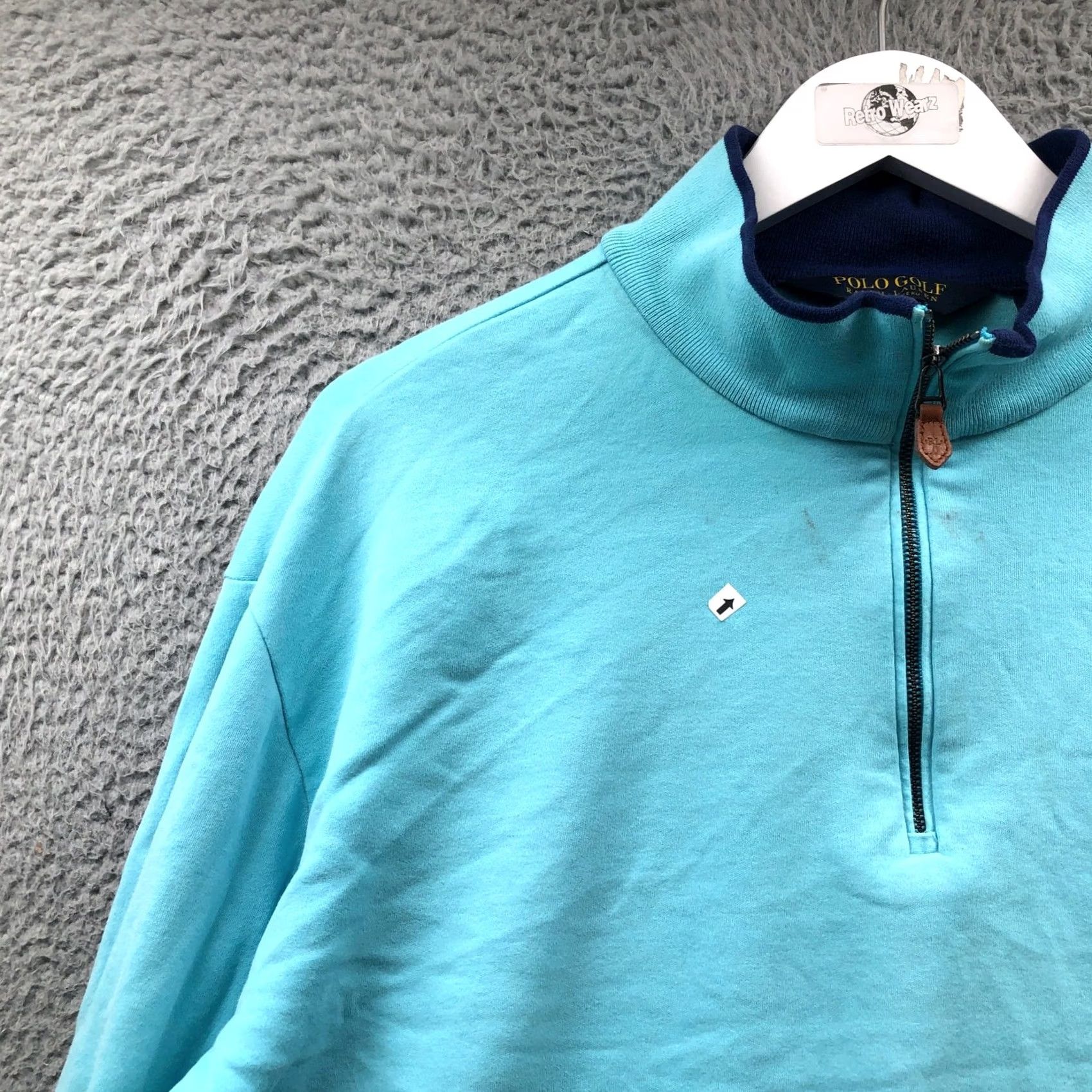 Polo Ralph Lauren Polo Ralph Lauren 1/4 Zip Sweater Pullover Mens XL Long Sleeve Aqua Blue Size US XL / EU 56 / 4 - 6 Thumbnail