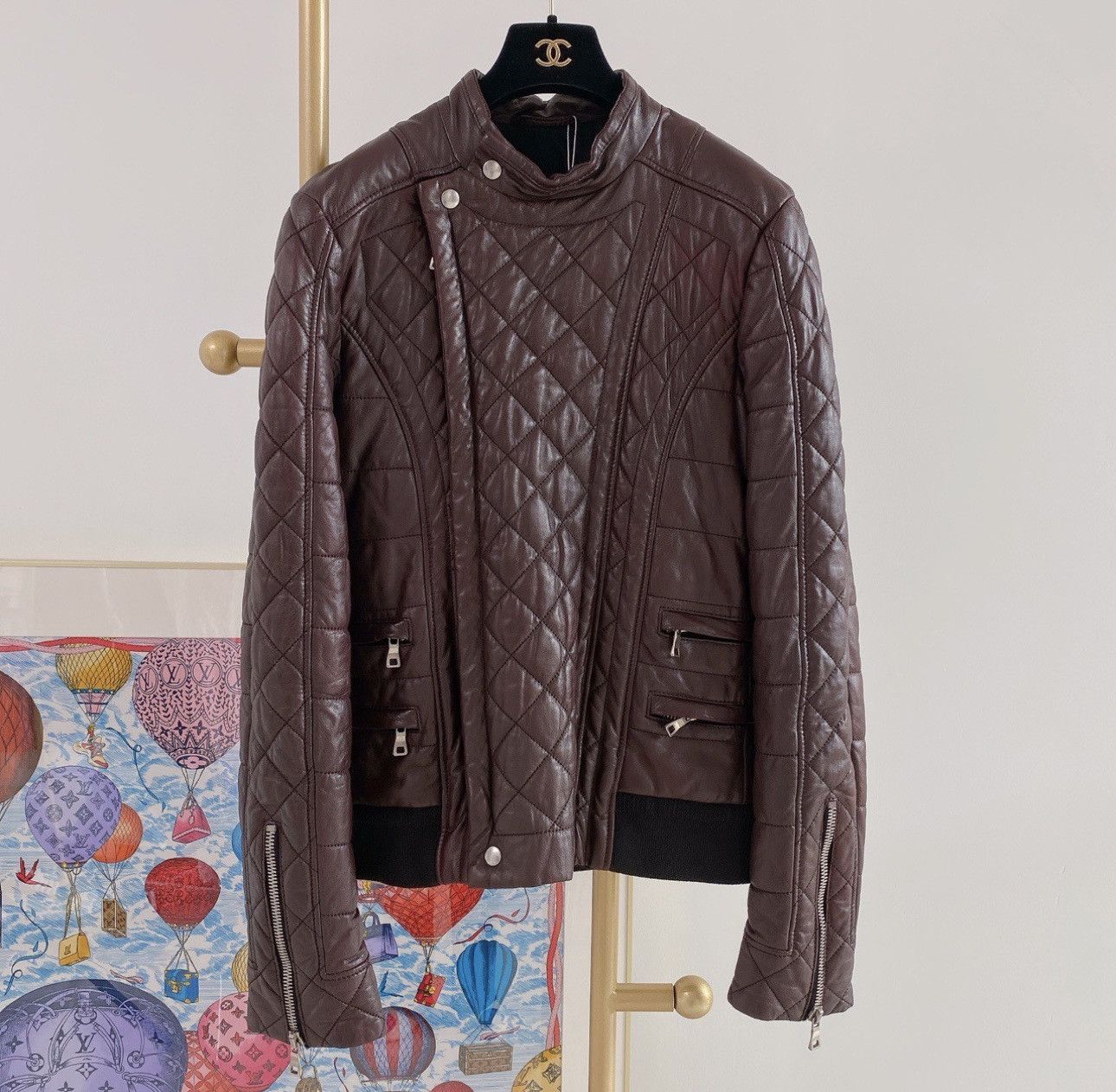 Balmain biker leather jacket