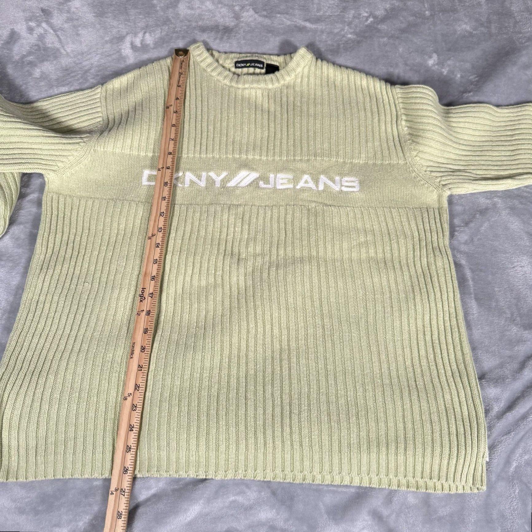 DKNY VINTAGE DKNY Sweater Mens XL Green Embroidered Crew Neck Long Sleeve Pullover Knit Casual Winter Size US XL / EU 56 / 4 - 7 Thumbnail