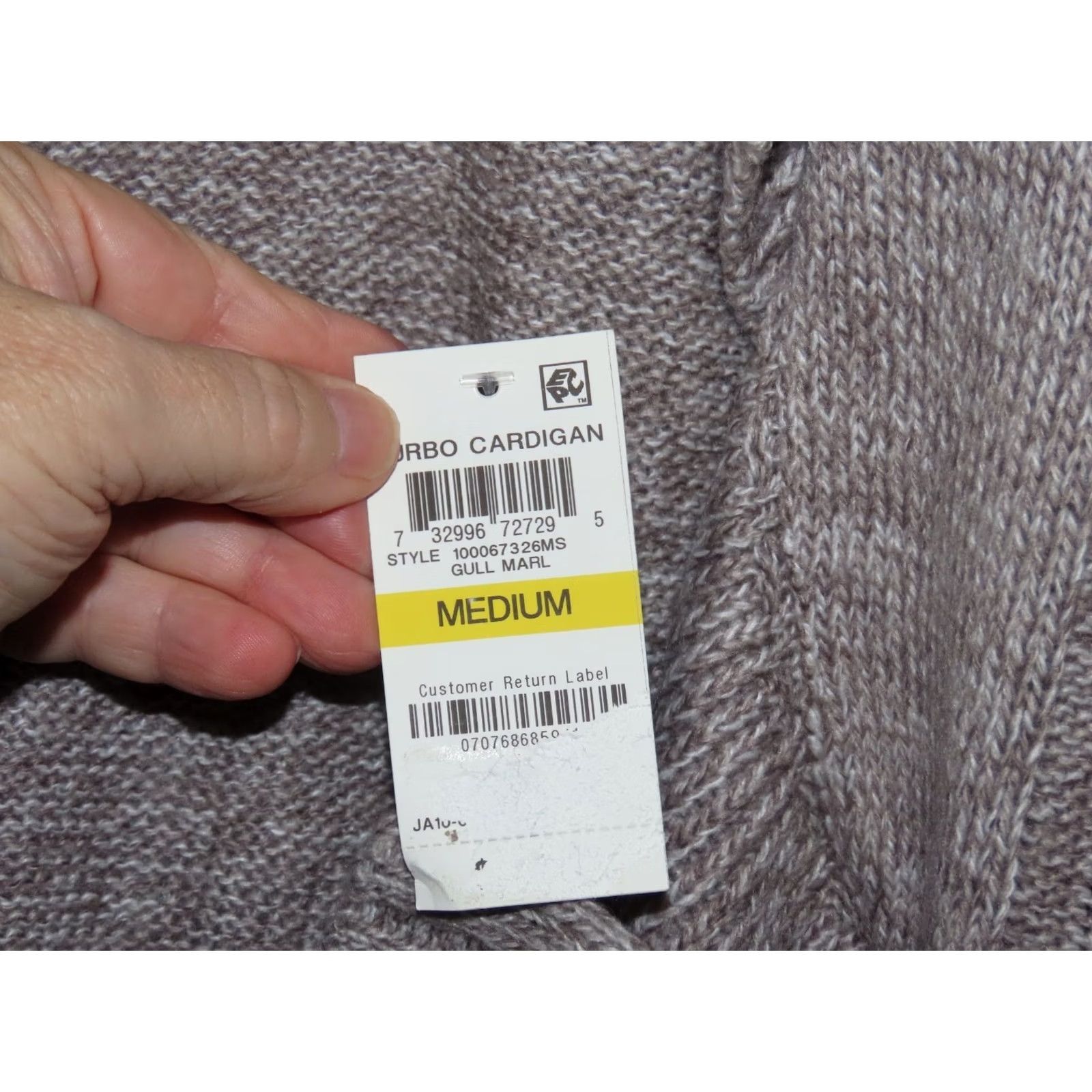 Vintage VINTAGE Karen Scott Women's M Turbo Cardigan Gull Marl NWT Size M / US 6-8 / IT 42-44 - 4 Thumbnail