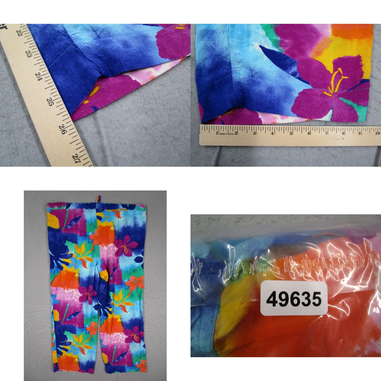 Jams World Jams World Pants Women Large Multicolor Tissue Flower W727-TIFL USA 40x26 Size 36" / US 14 / IT 50 - 8 Thumbnail