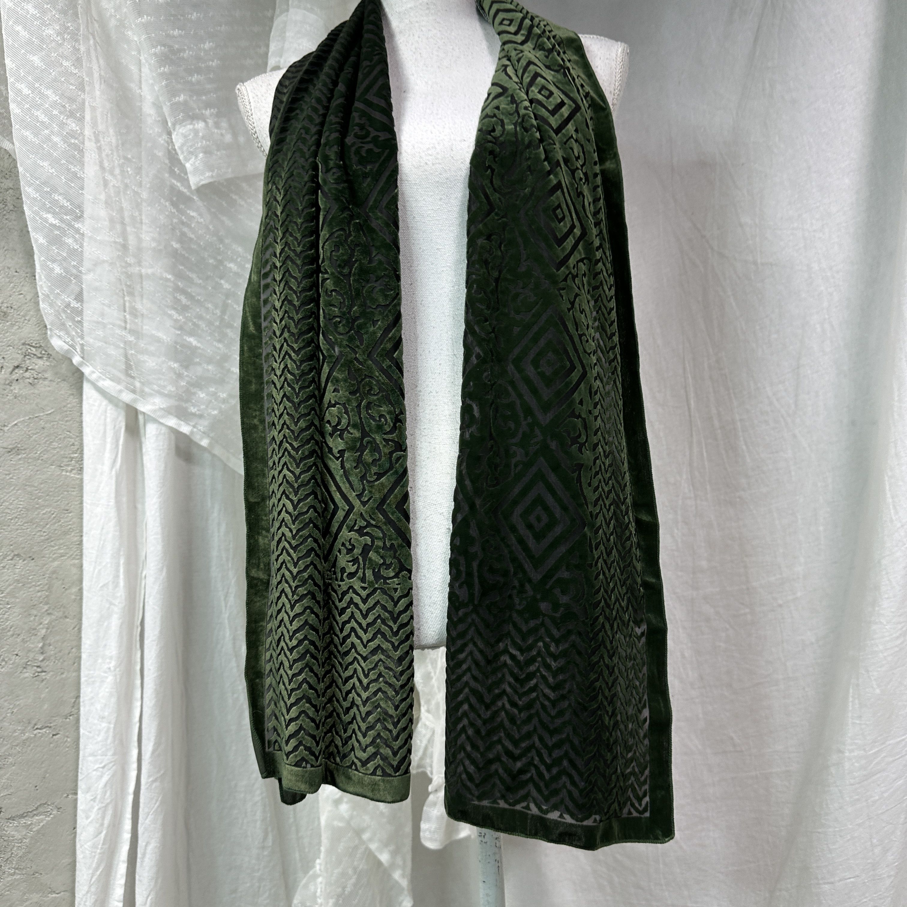 Sonia Rykiel Vintage Avant Garde Velvet Sheer Sonia Rykiel Scarf Y2K Size ONE SIZE - 4 Thumbnail