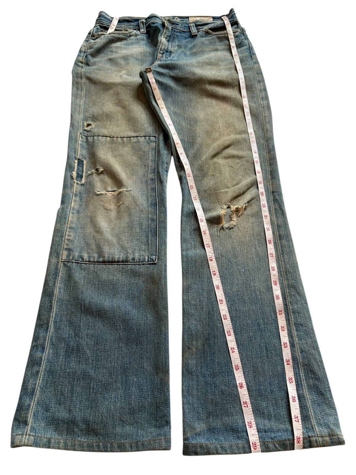 Gap Vintage Gap Tactical Patch Rusty Mud Wash Rip Flare Jeans Size US 27 - 14 Thumbnail