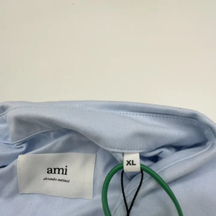 AMI AMIPARIS Heart Logo Button-Up Shirt for SS23 -2507 Size US XL / EU 56 / 4 - 2 Thumbnail