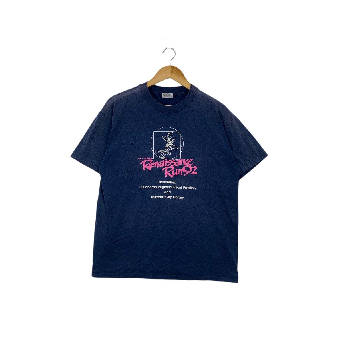 Vintage Vintage 1992 RENAISSANCE RUN MARATHON Charity Sun Faded Tee Size US L / EU 52-54 / 3 - 1 Thumbnail