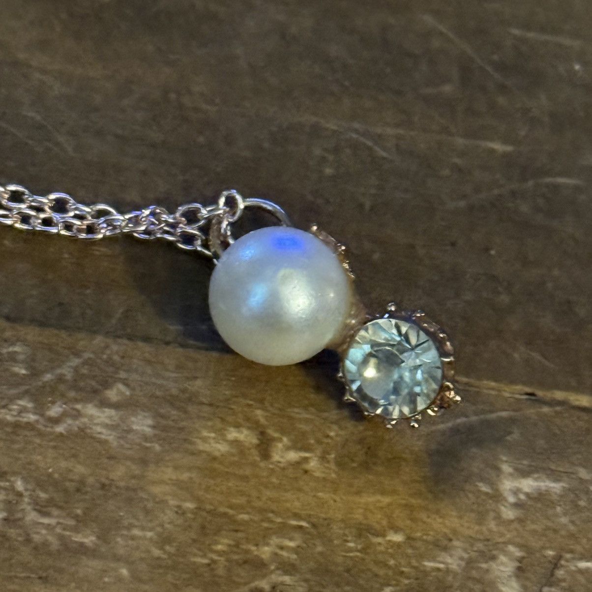 Other Gold over 925 silver pearl & rhinestone pendant necklace Size ONE SIZE - 5 Thumbnail