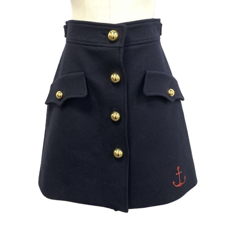 Miu Miu Miu Miu Anchor Embroidered Mini Skirt Size 40 Size 27" / US 4 / IT 40 - 1 Thumbnail