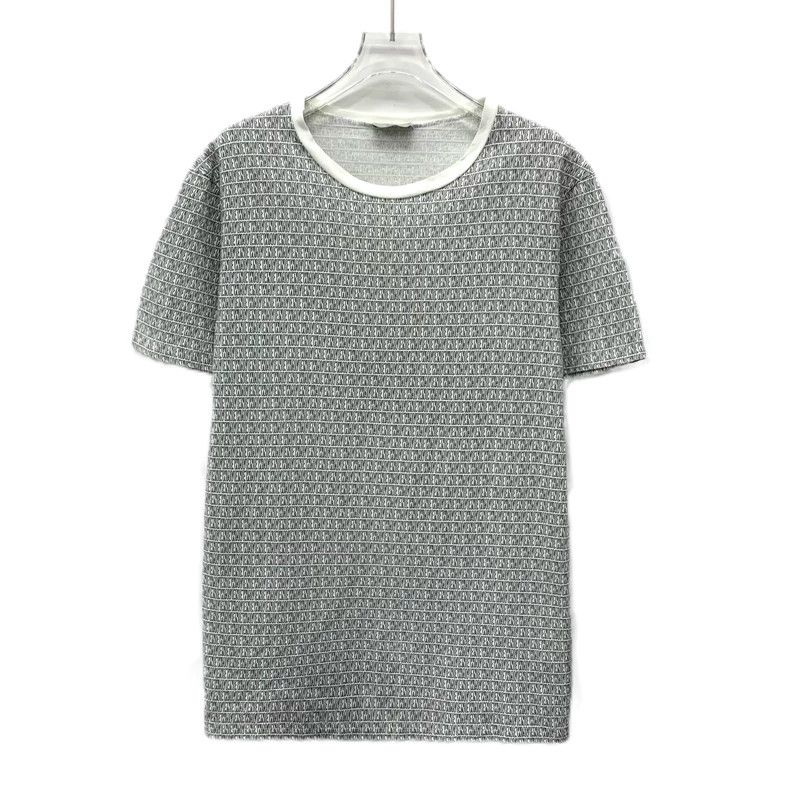 Dior Gray letter full print cotton round-neck short-sleeved