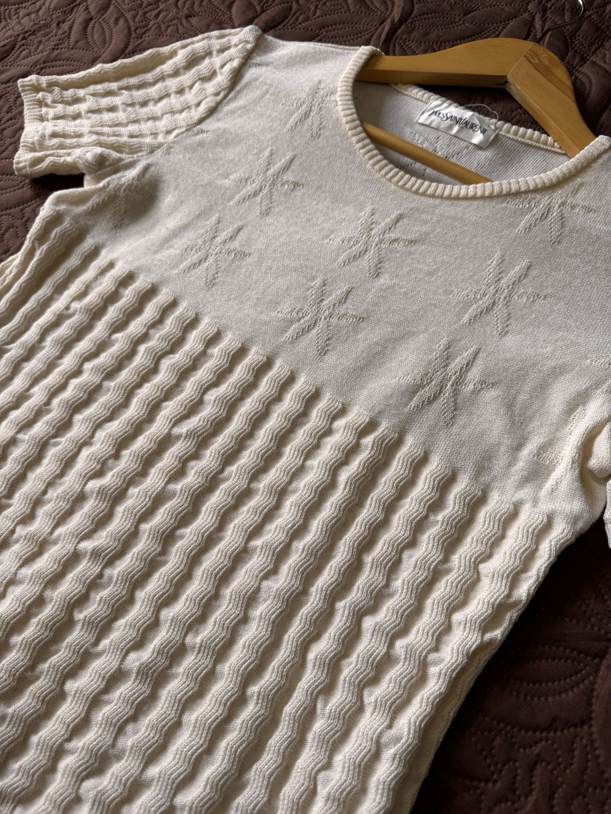 Yves Saint Laurent Vintage Yves Saint Laurent (YSL)short-sleeved knit top Size S / US 4 / IT 40 - 8 Thumbnail