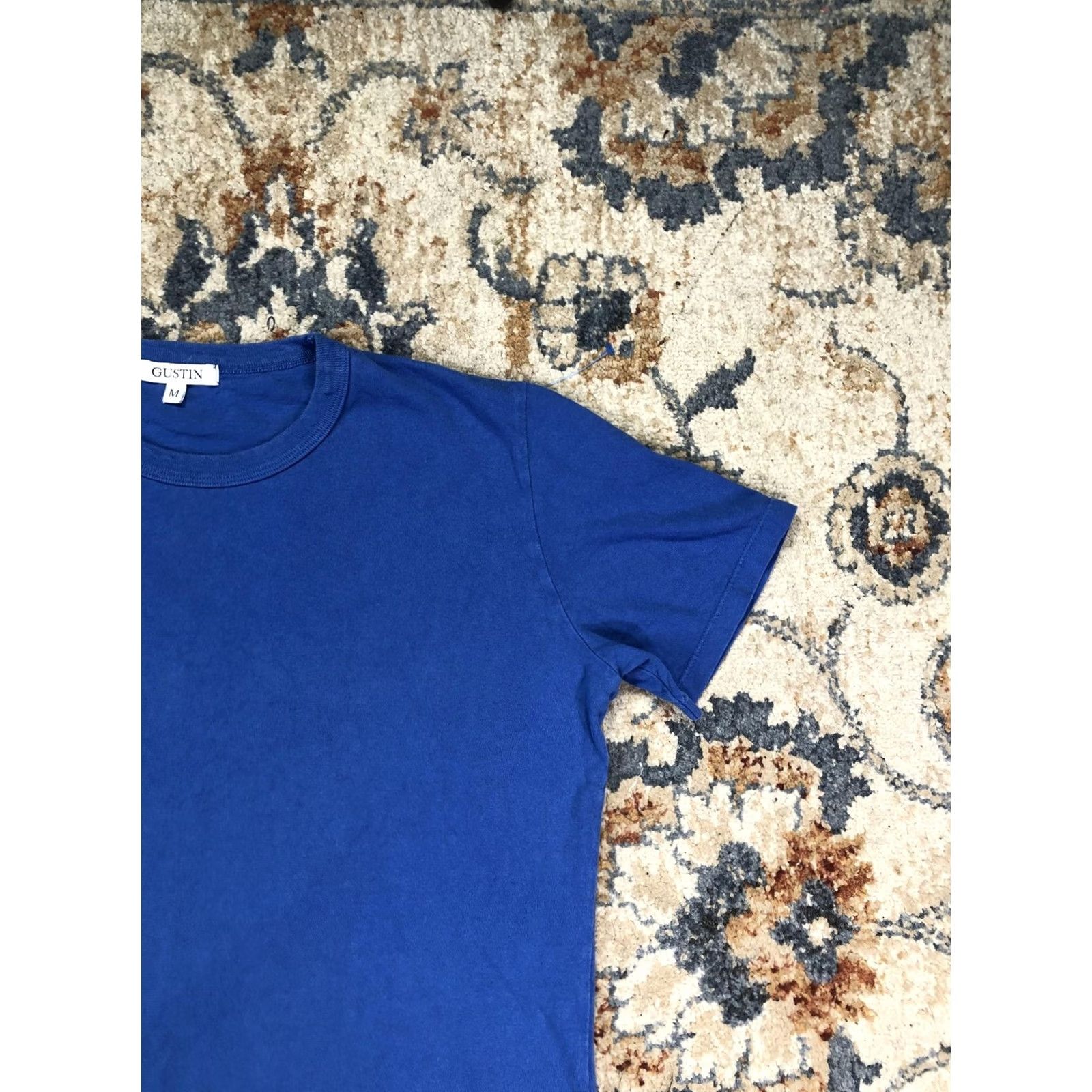 Gustin Gustin Shirt Mens M Blue Short Sleeve Solid Tee Crewneck Casual Regular Fit Jersey Knit Summer Mens Size US M / EU 48-50 / 2 - 4 Thumbnail