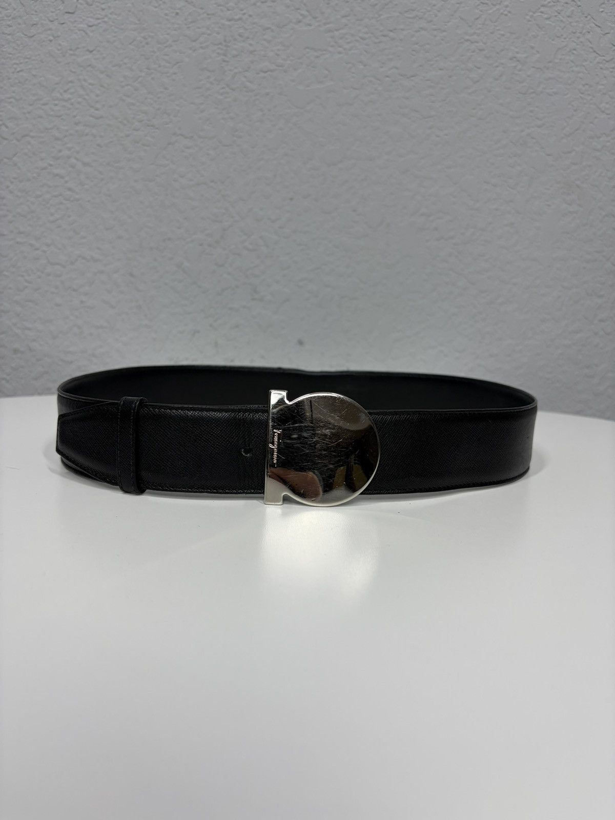 Salvatore Ferragamo Salvatore Ferragamo Leather Belt Silver Buckle Prada Style Size ONE SIZE - 1 Thumbnail