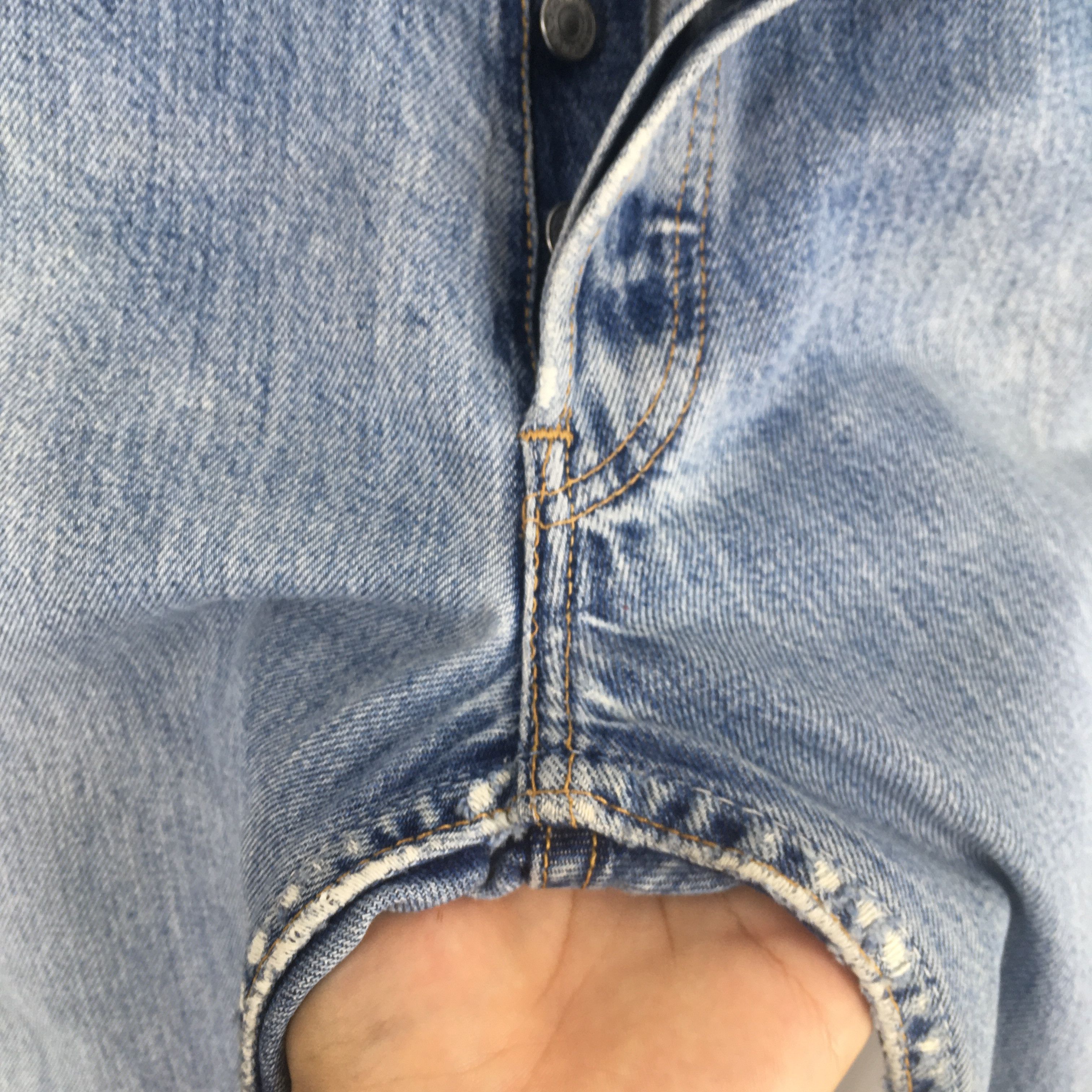 Levi's Size 30x30.5 Vintage 90s Levi's 501 Faded Blue Jeans Size US 30 / EU 46 - 7 Thumbnail