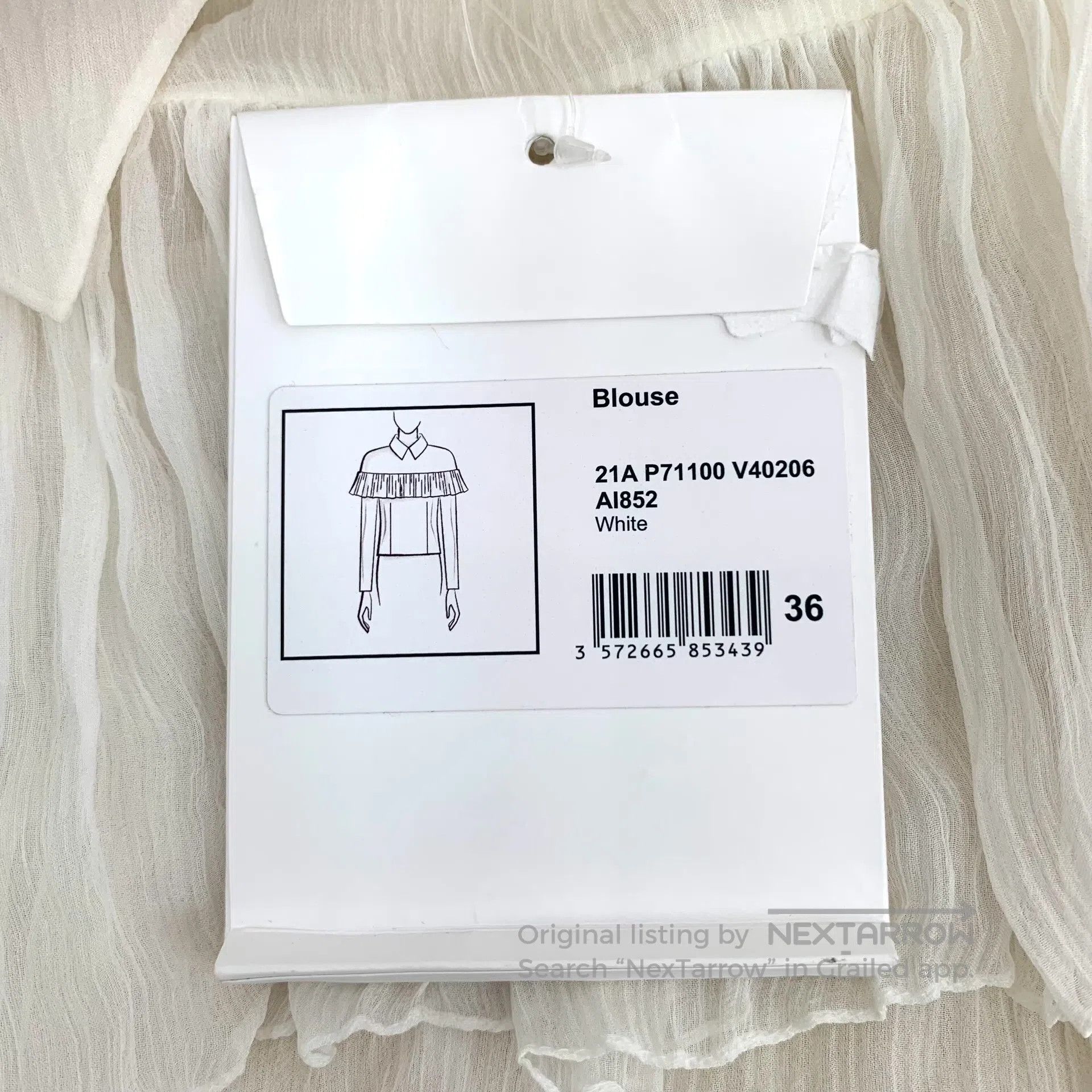 Chanel Chanel Off-white lace ruffle silk collar long-sleeved shir Size XS / US 0-2 / IT 36-38 - 7 Thumbnail