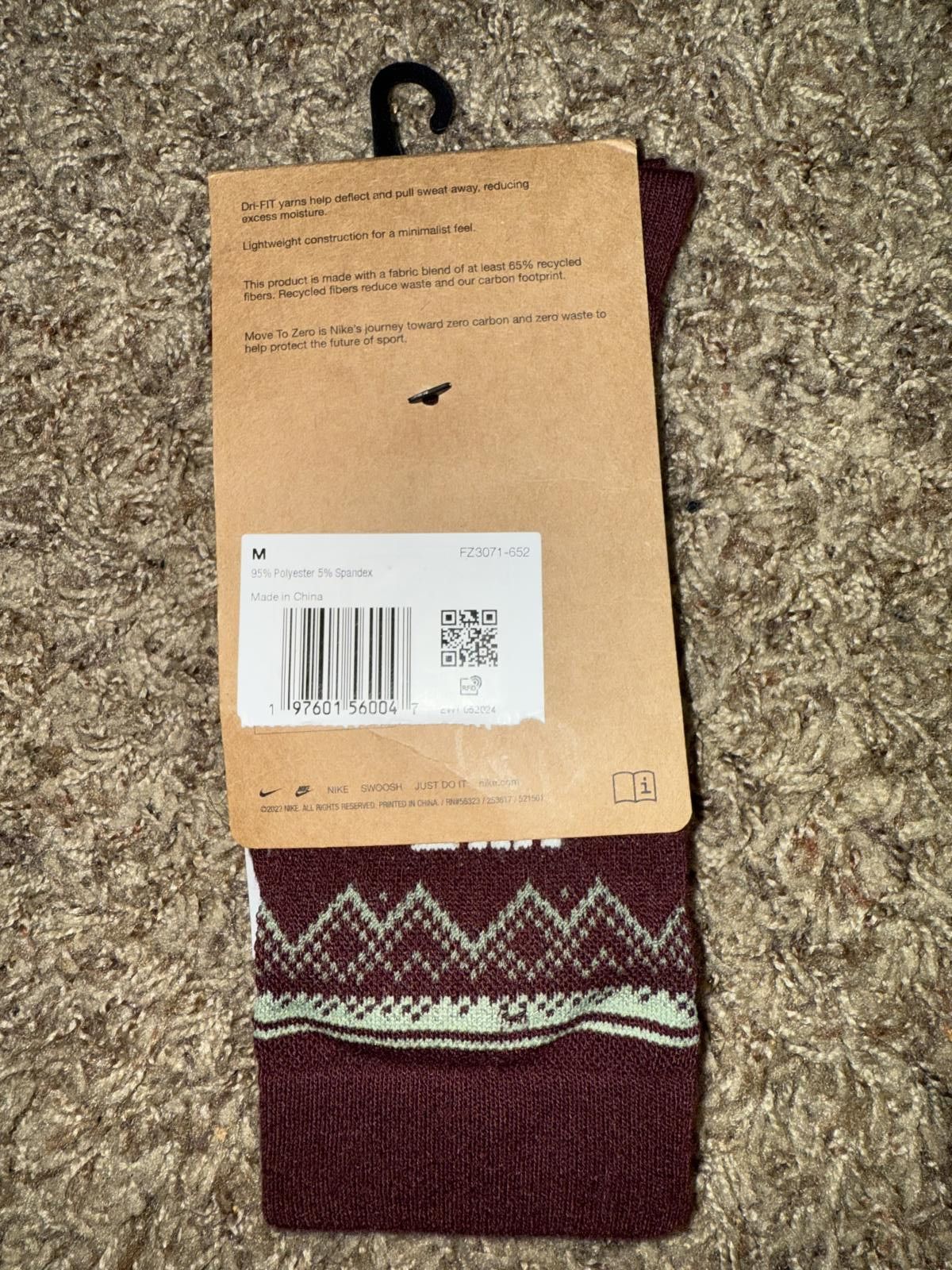 Nike Nike Unisex Everyday Essentials Fair Isle Crew Socks Sample Size ONE SIZE - 4 Thumbnail