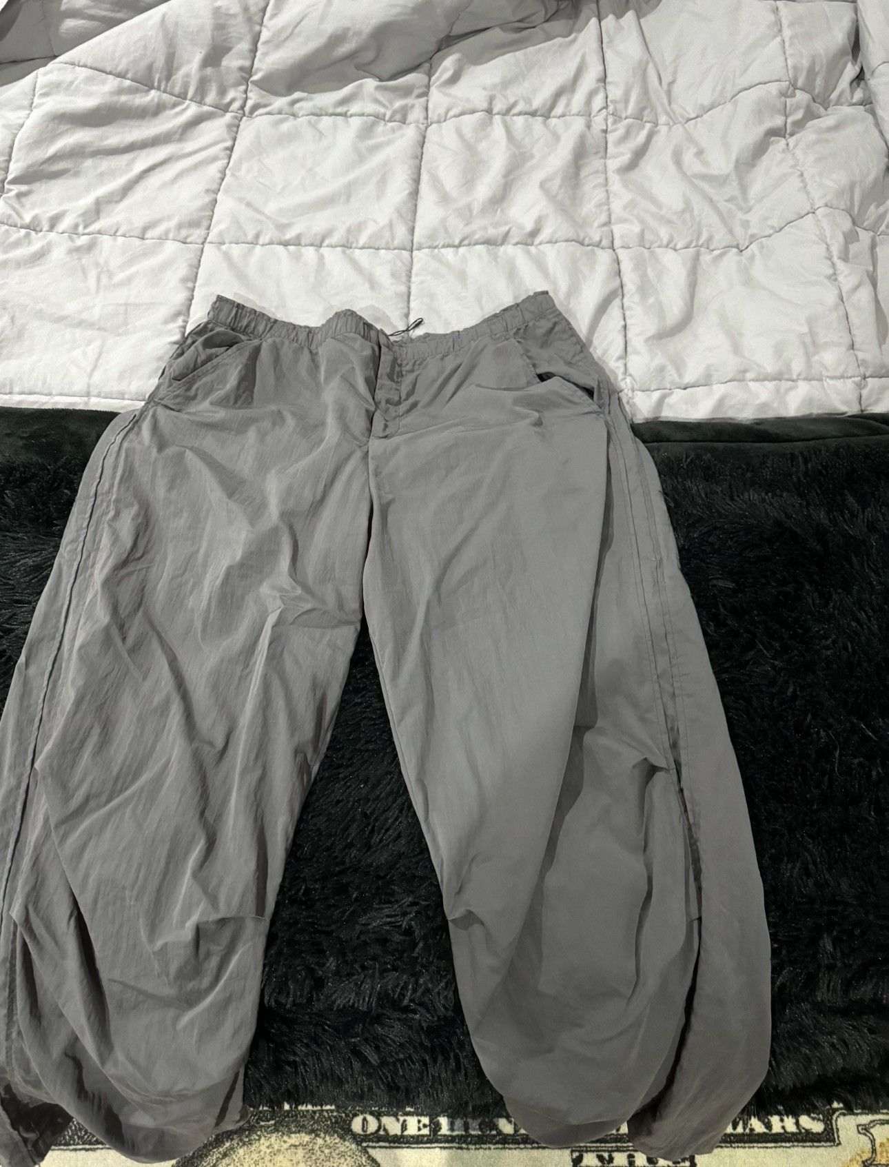 Zara Grey Baggy Womens Parachute Pants Size 42" / US 20 - 1 Preview