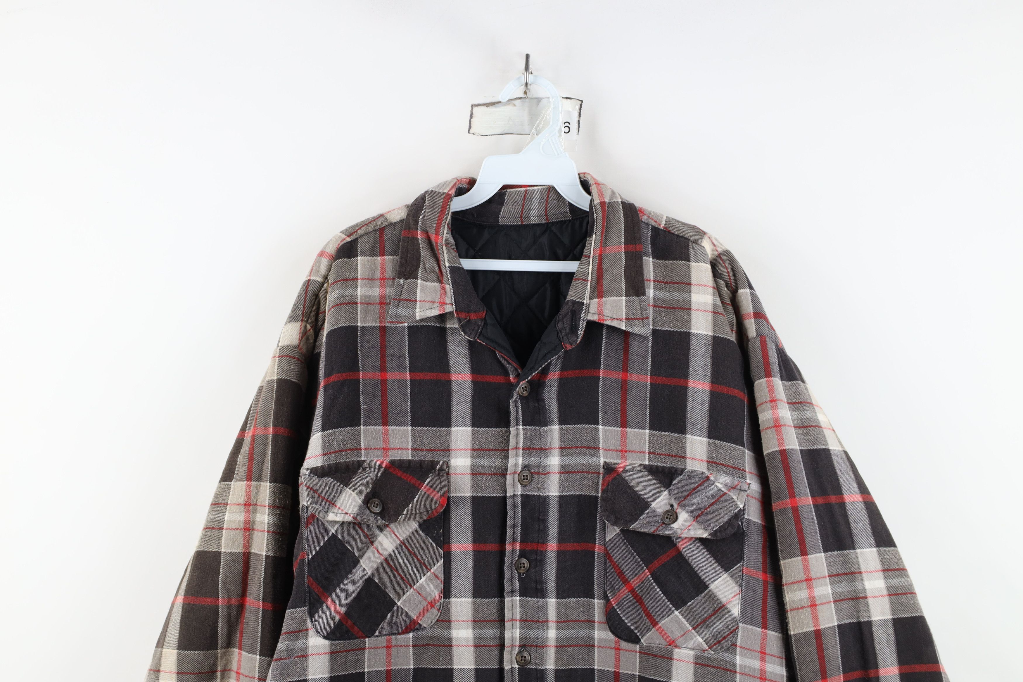 Vintage Vintage 90s Streetwear Flannel Button Shirt Jacket Jac Shirt Size US XXL / EU 58 / 5 - 2 Thumbnail