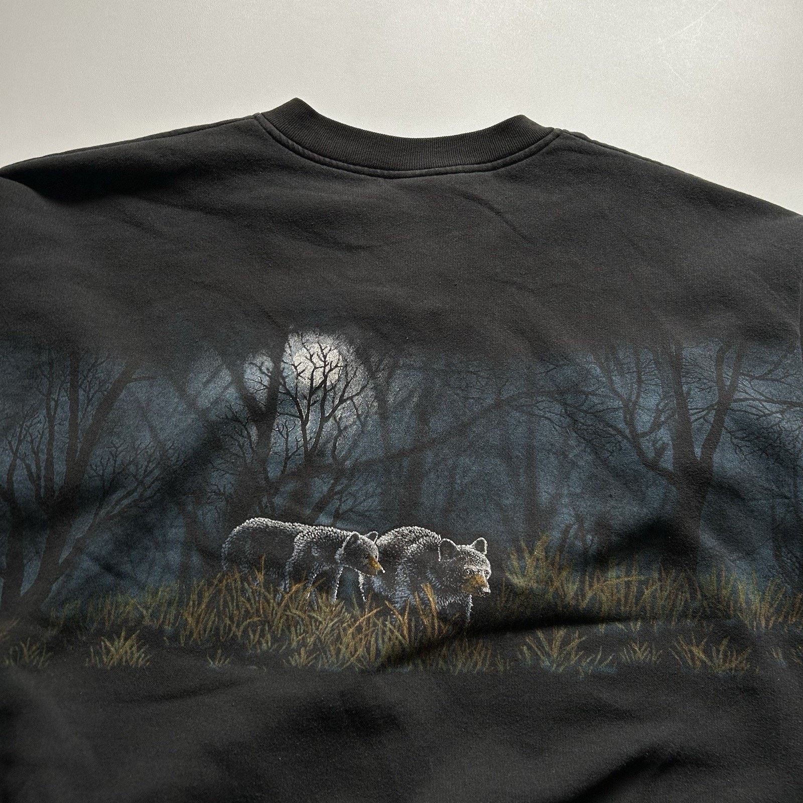 Vintage Vintage 90s Black Bear Henley Sweatshirt XL Boxy Animal Art Size US XL / EU 56 / 4 - 4 Thumbnail